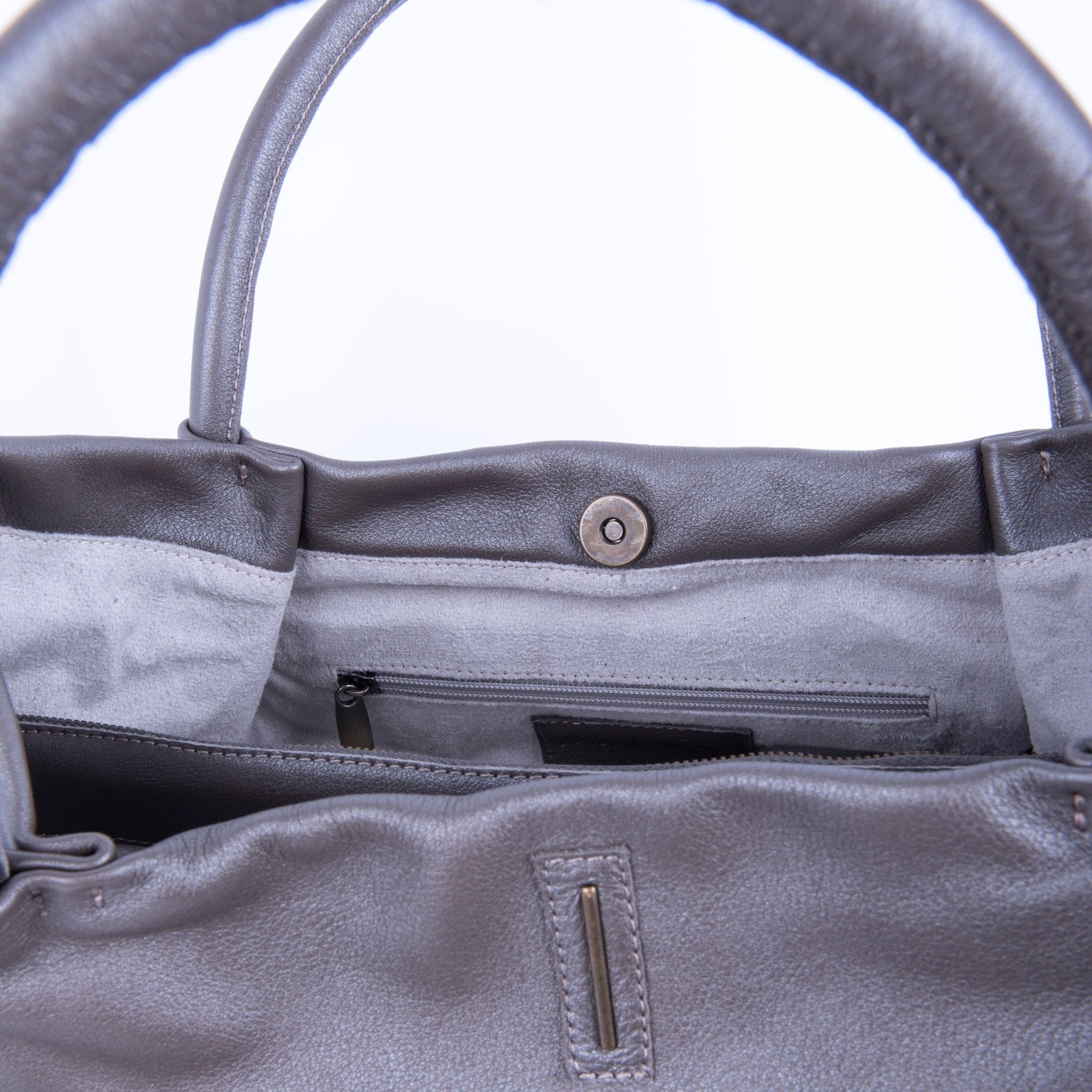 Suela mousse smog silver - borsa a spalla morbida pelle grigia - Marta Ray