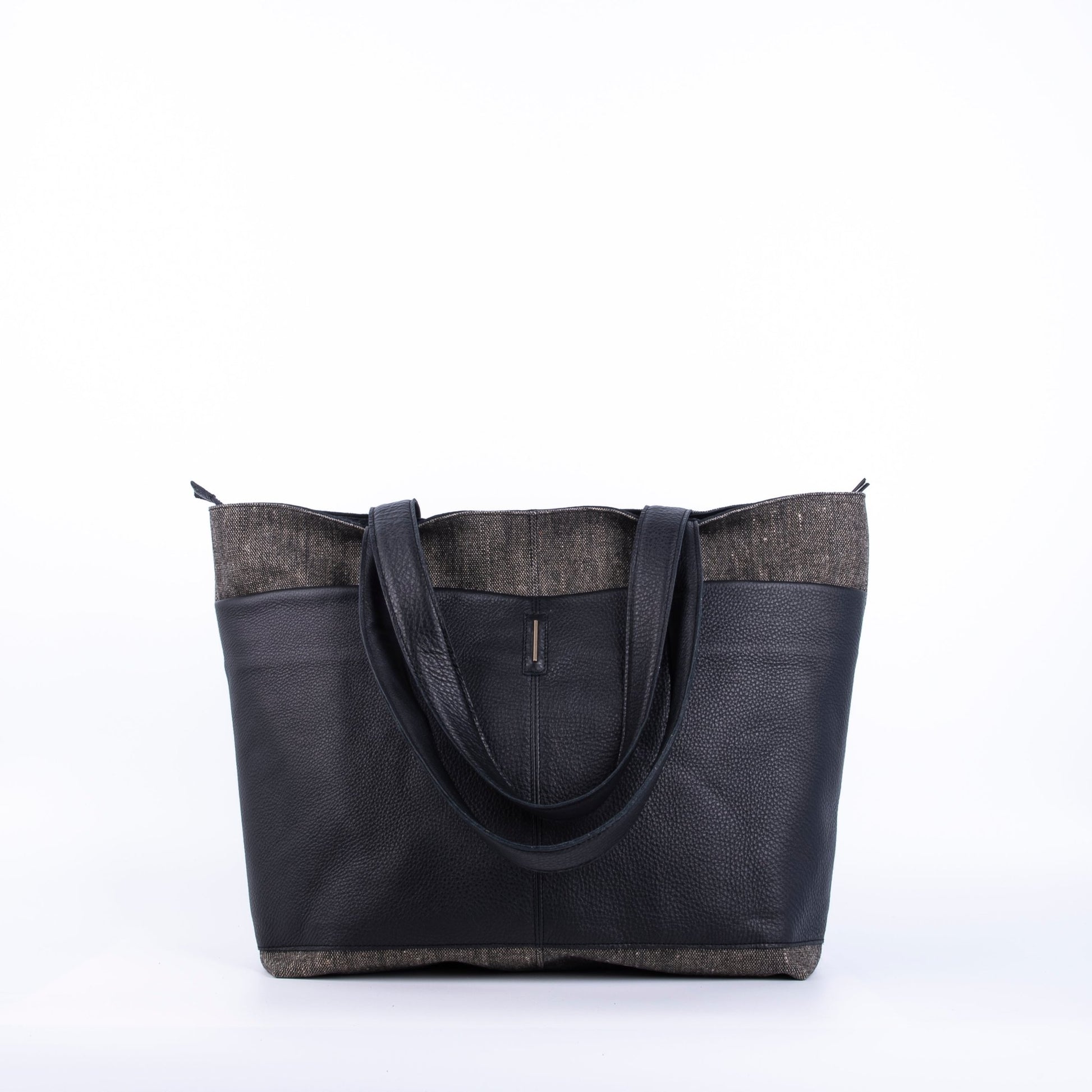 Summer alamat + bull nero - borsa shopping in pelle nera - Marta Ray