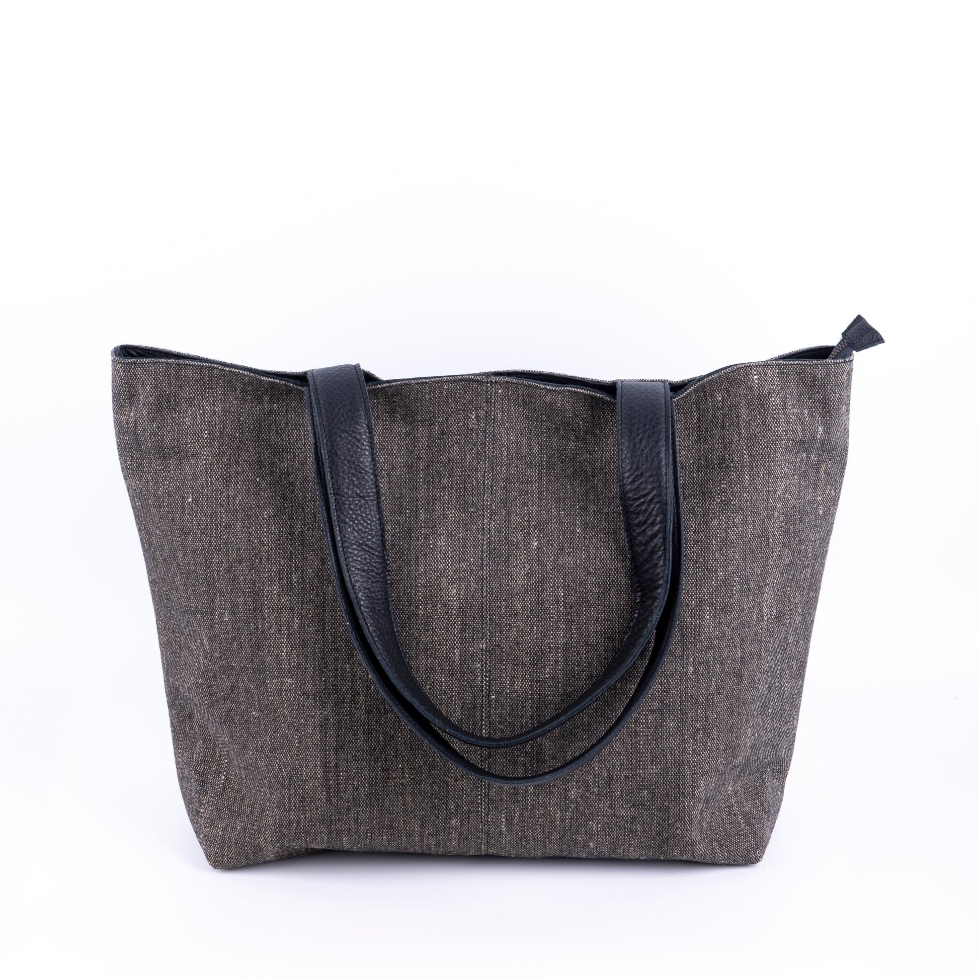 Summer alamat + bull nero - borsa shopping in pelle nera - Marta Ray