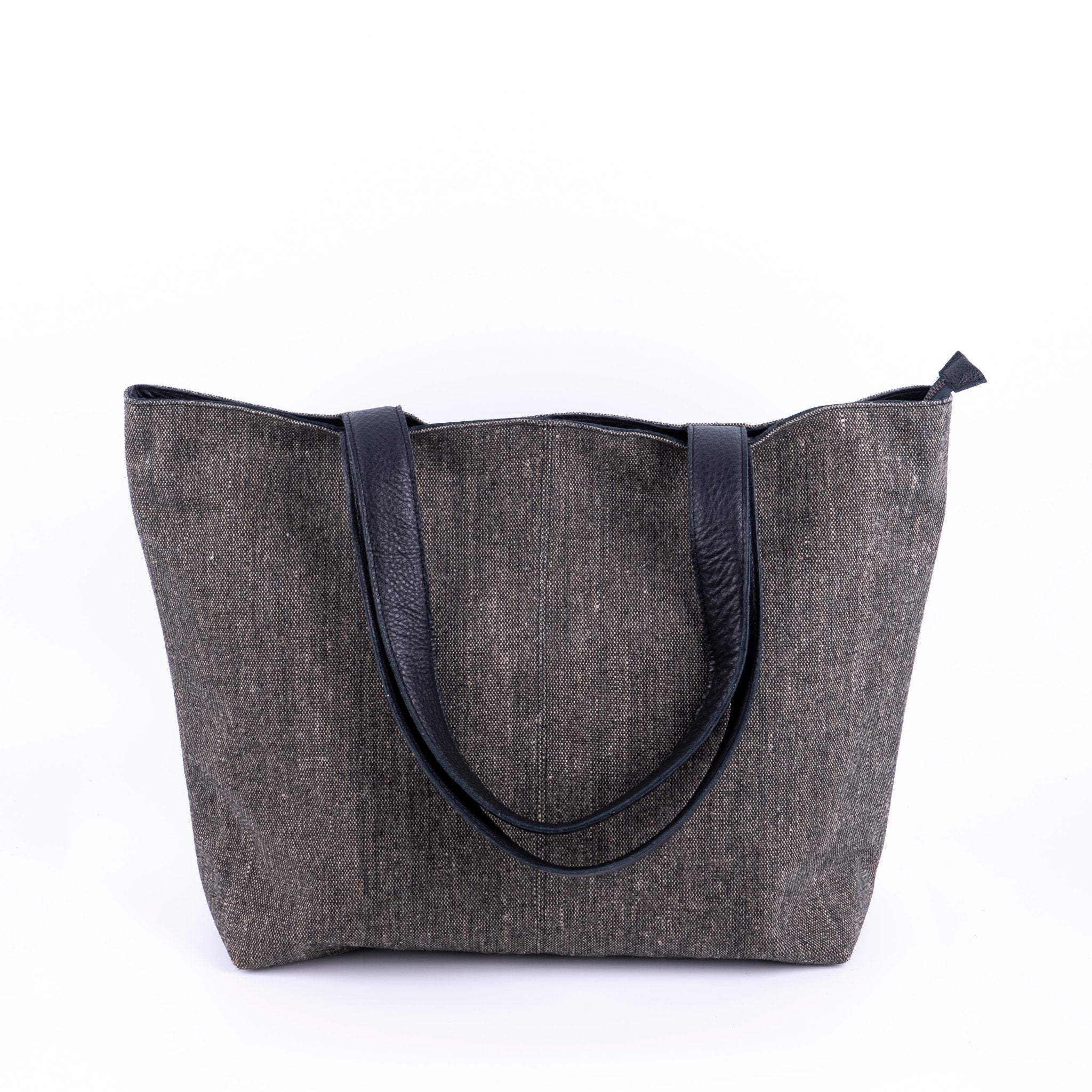 Summer alamat + bull nero - borsa shopping in pelle nera - Marta Ray