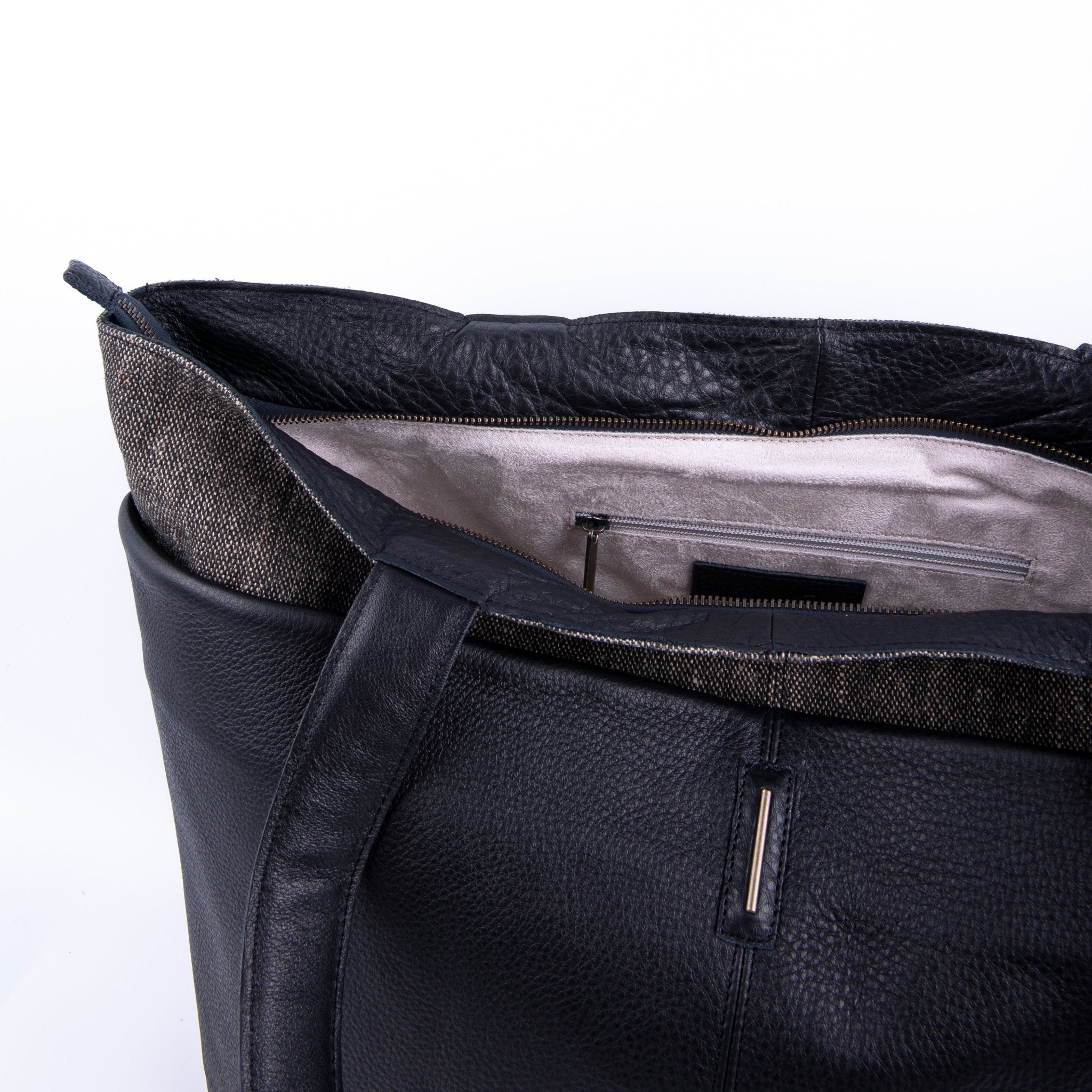 Summer alamat + bull nero - borsa shopping in pelle nera - Marta Ray