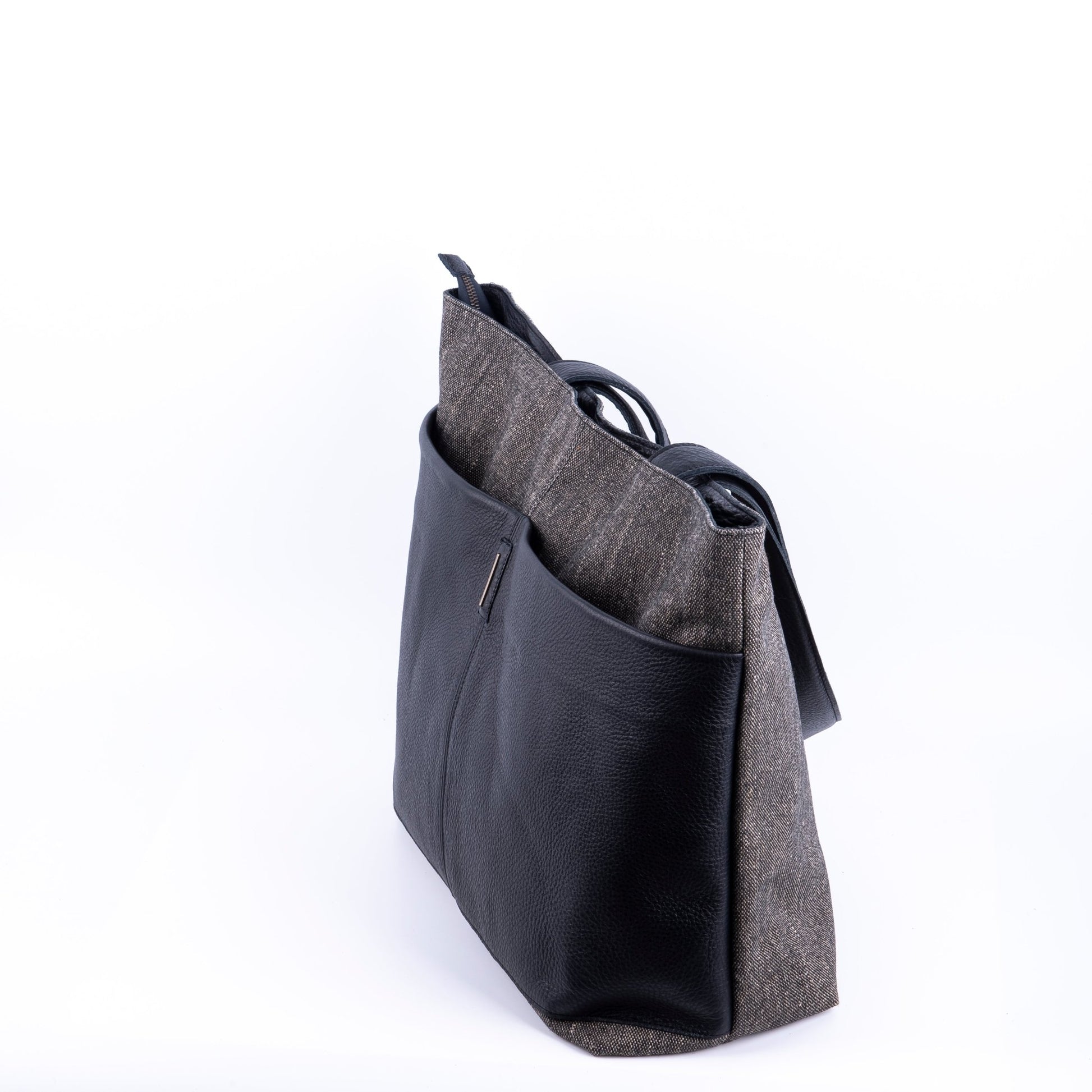 Summer alamat + bull nero - borsa shopping in pelle nera - Marta Ray