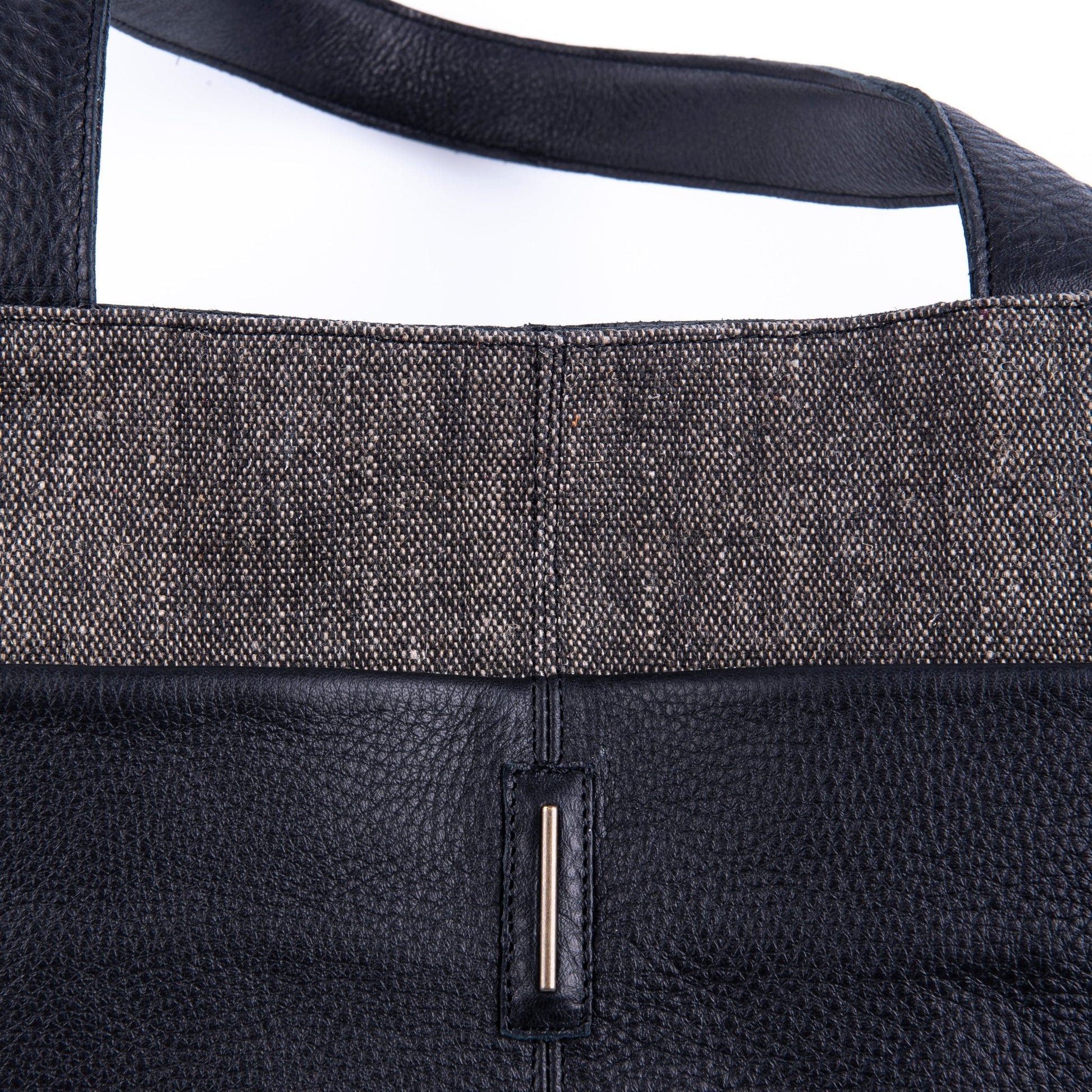 Summer alamat + bull nero - borsa shopping in pelle nera - Marta Ray