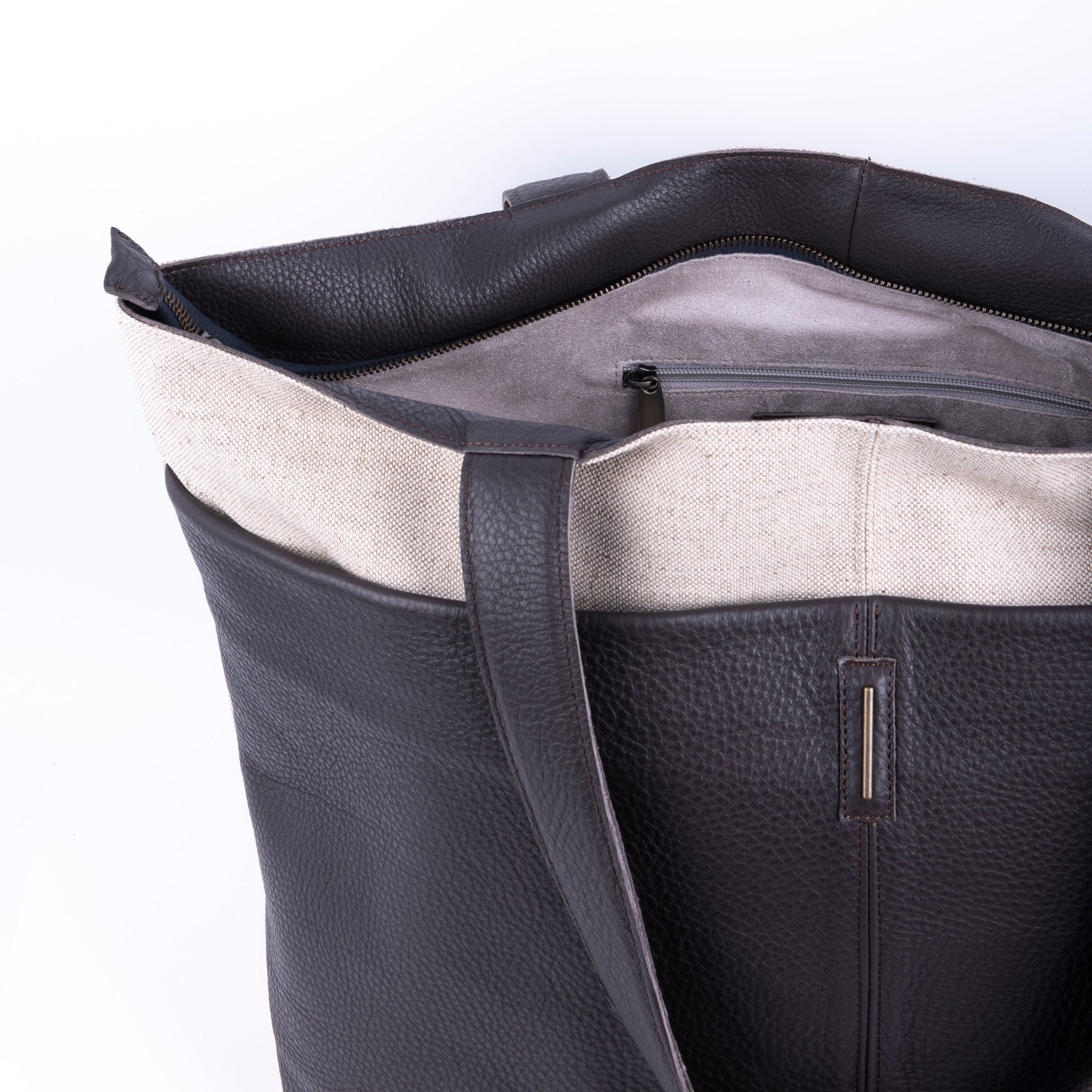 Summer alamat naturale + bull testa di moro - borsa shopping in pelle nera e argentata - Marta Ray