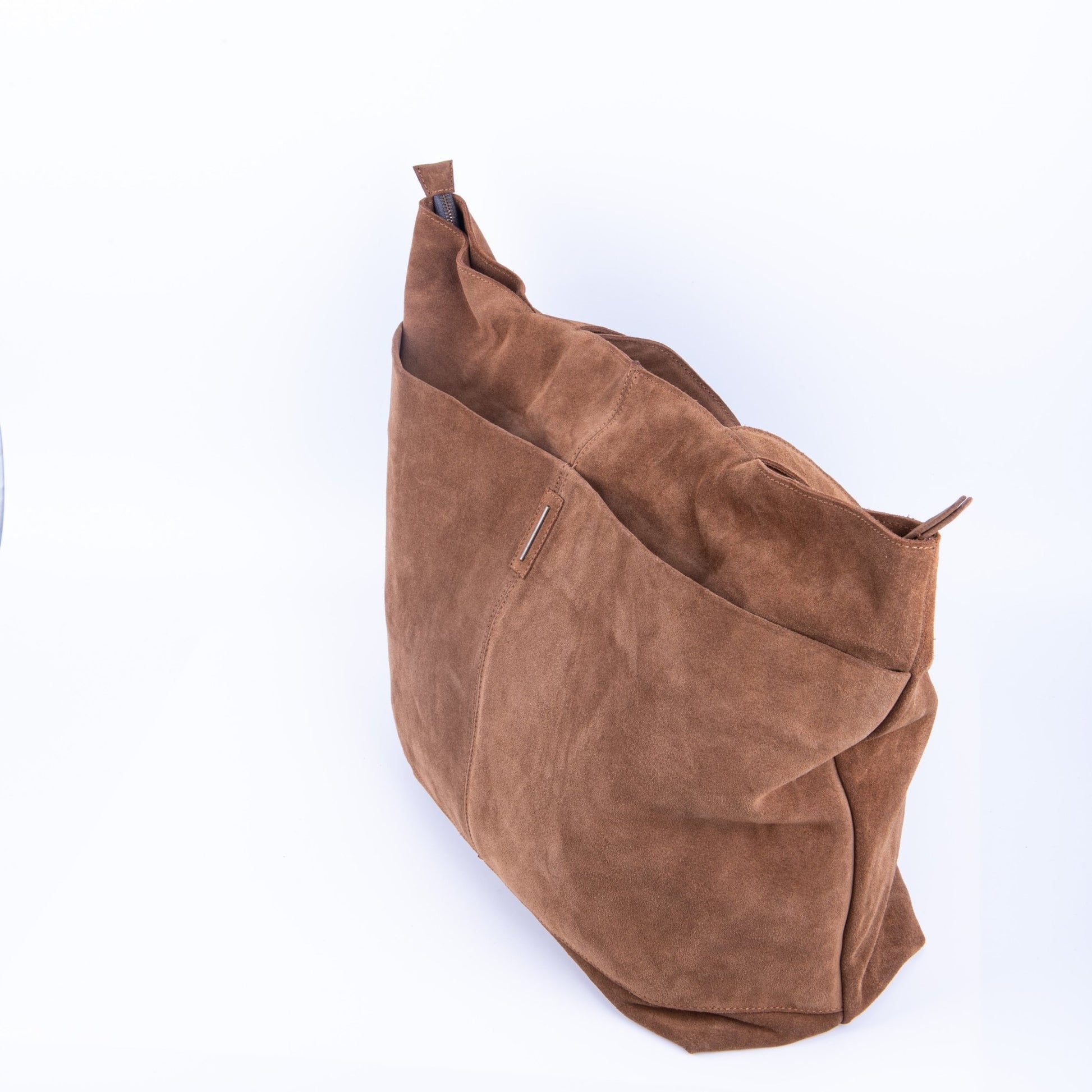 Summer camoscio cuoio - borsa shopping in pelle marrone - Marta Ray