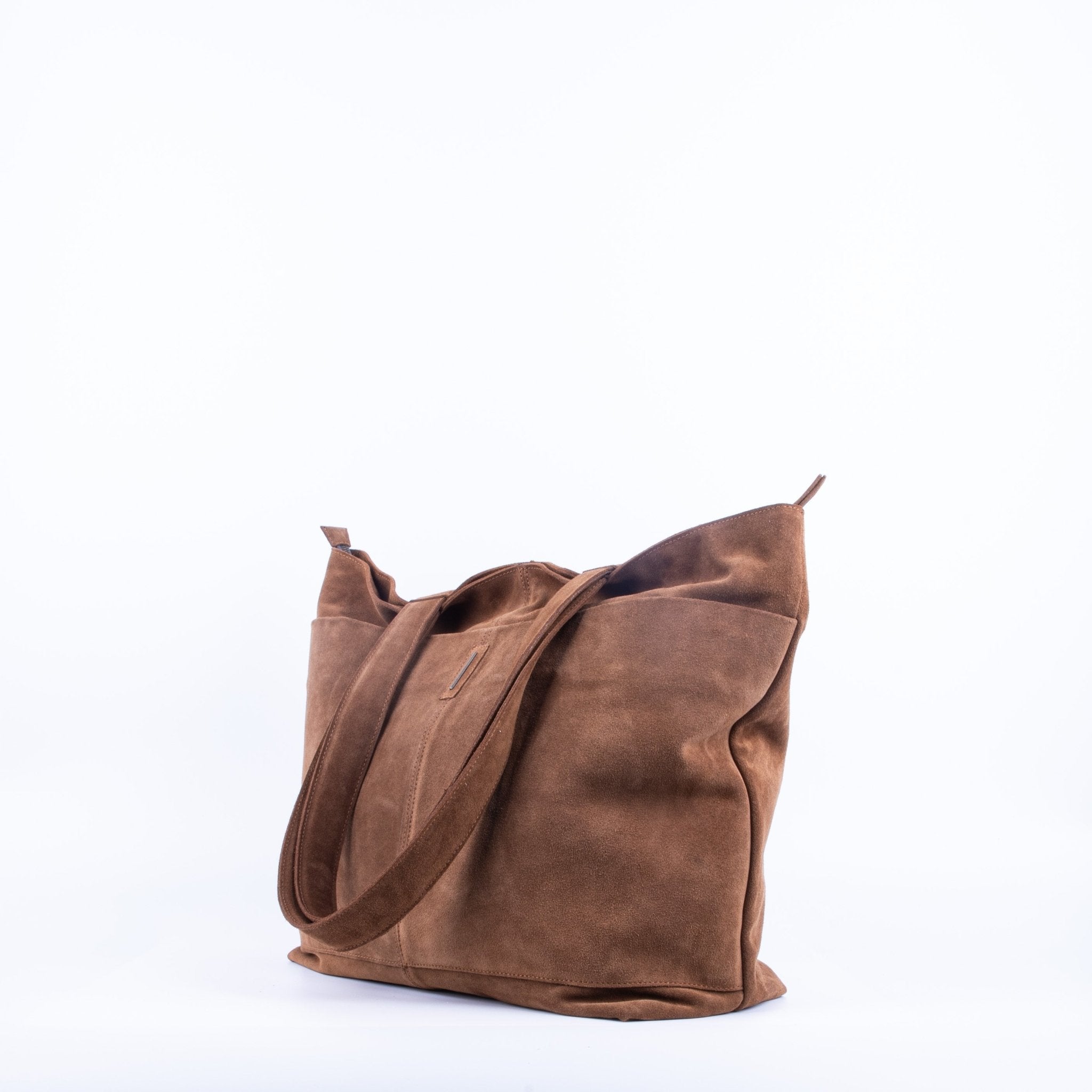 Summer camoscio cuoio - borsa shopping in pelle marrone - Marta Ray