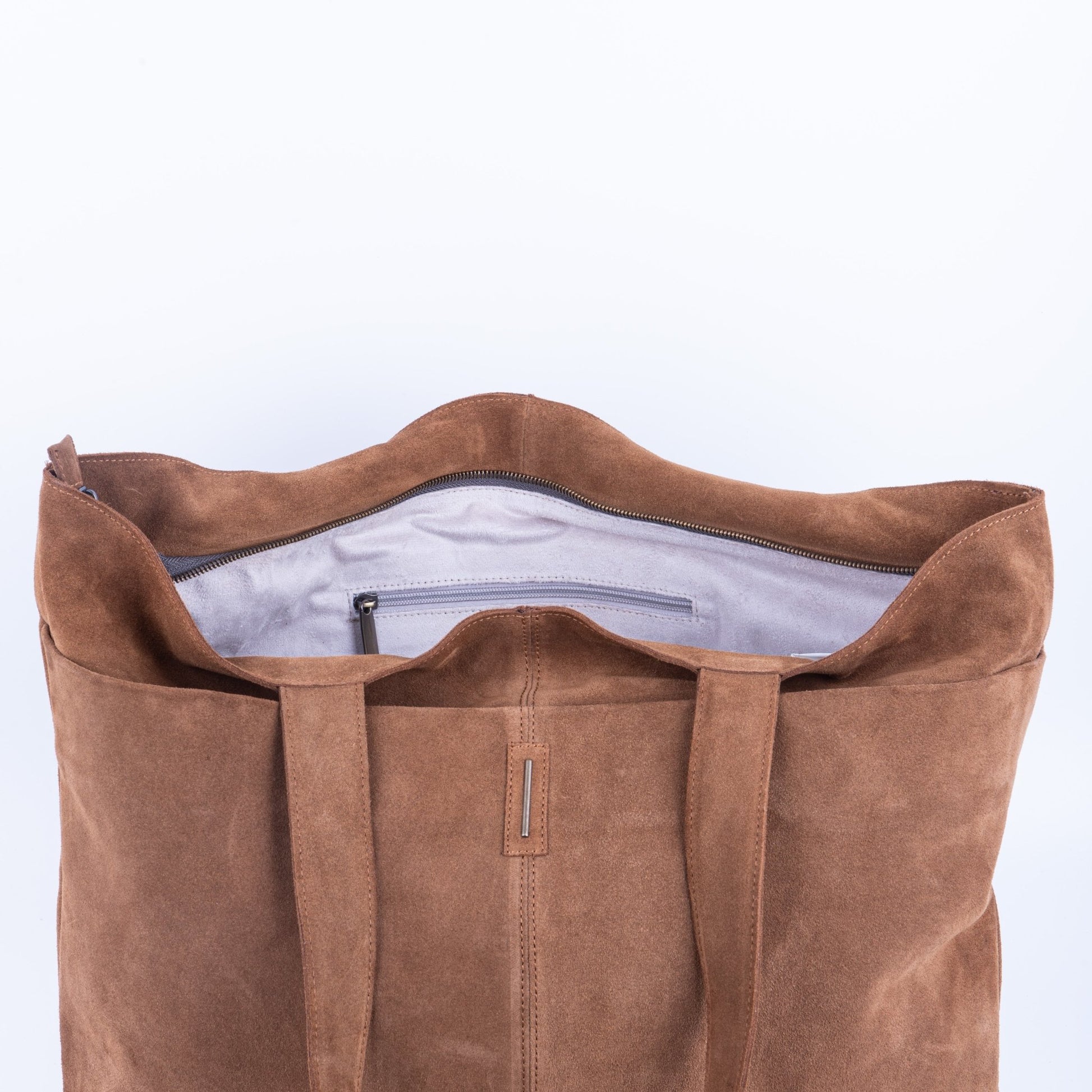 Summer camoscio cuoio - borsa shopping in pelle marrone - Marta Ray