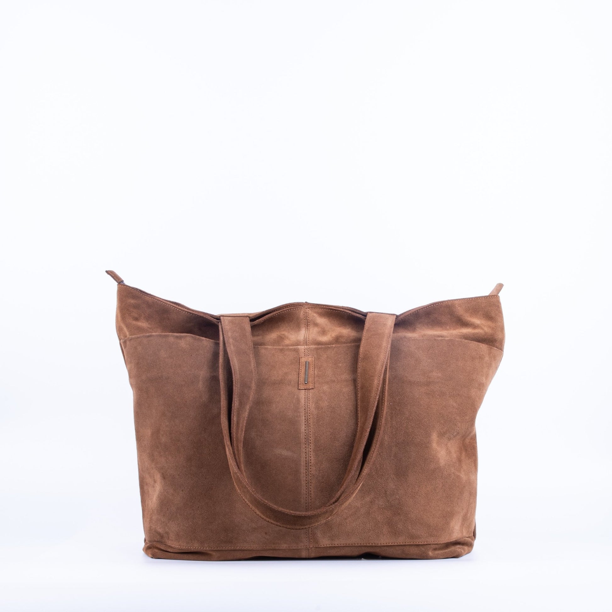 Summer camoscio cuoio - borsa shopping in pelle marrone - Marta Ray