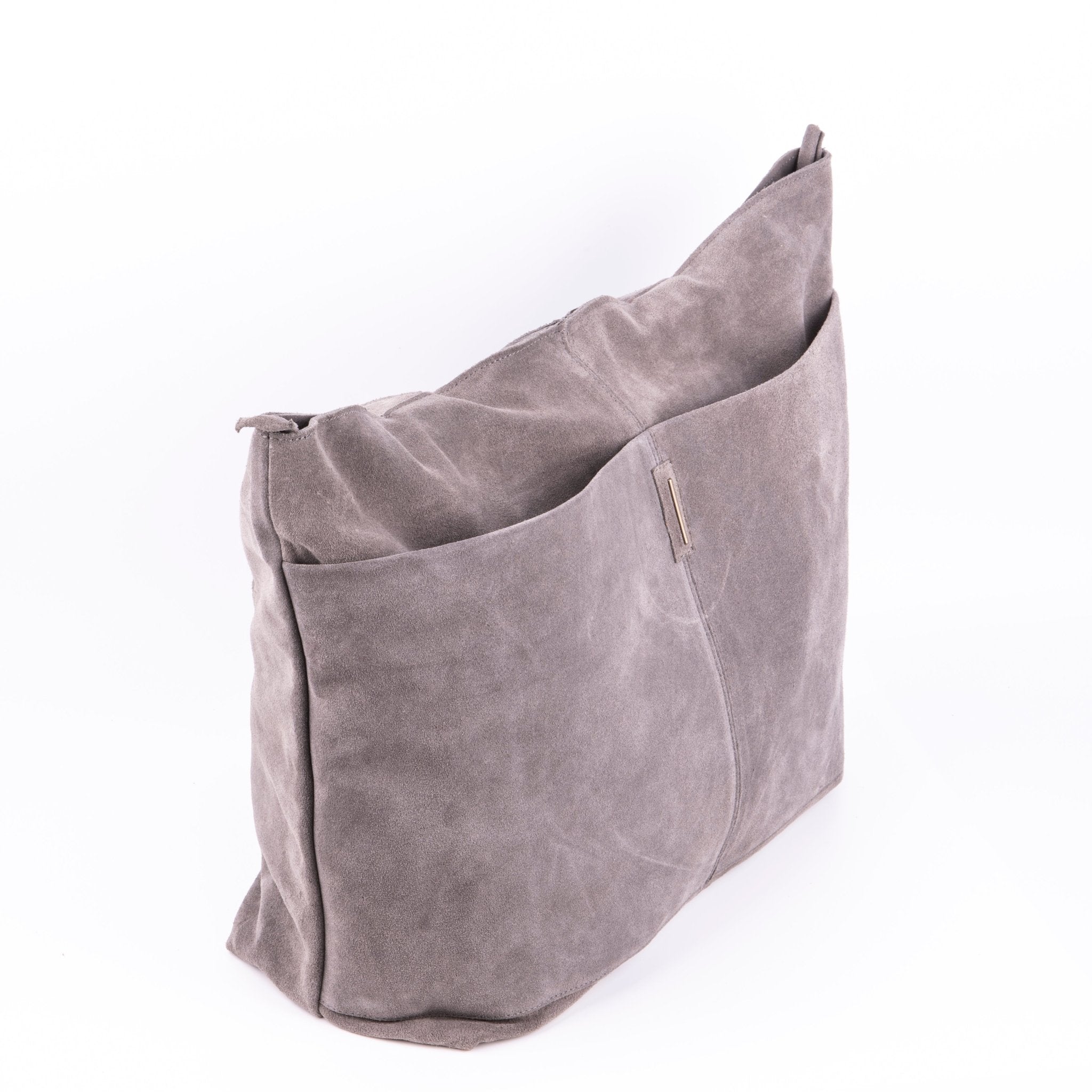 Summer camoscio dark grey - borsa shopping in pelle grigia - Marta Ray
