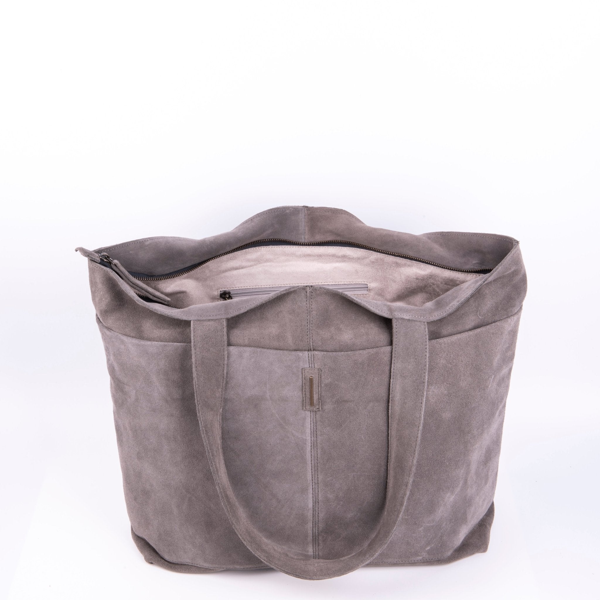 Summer camoscio dark grey - borsa shopping in pelle grigia - Marta Ray