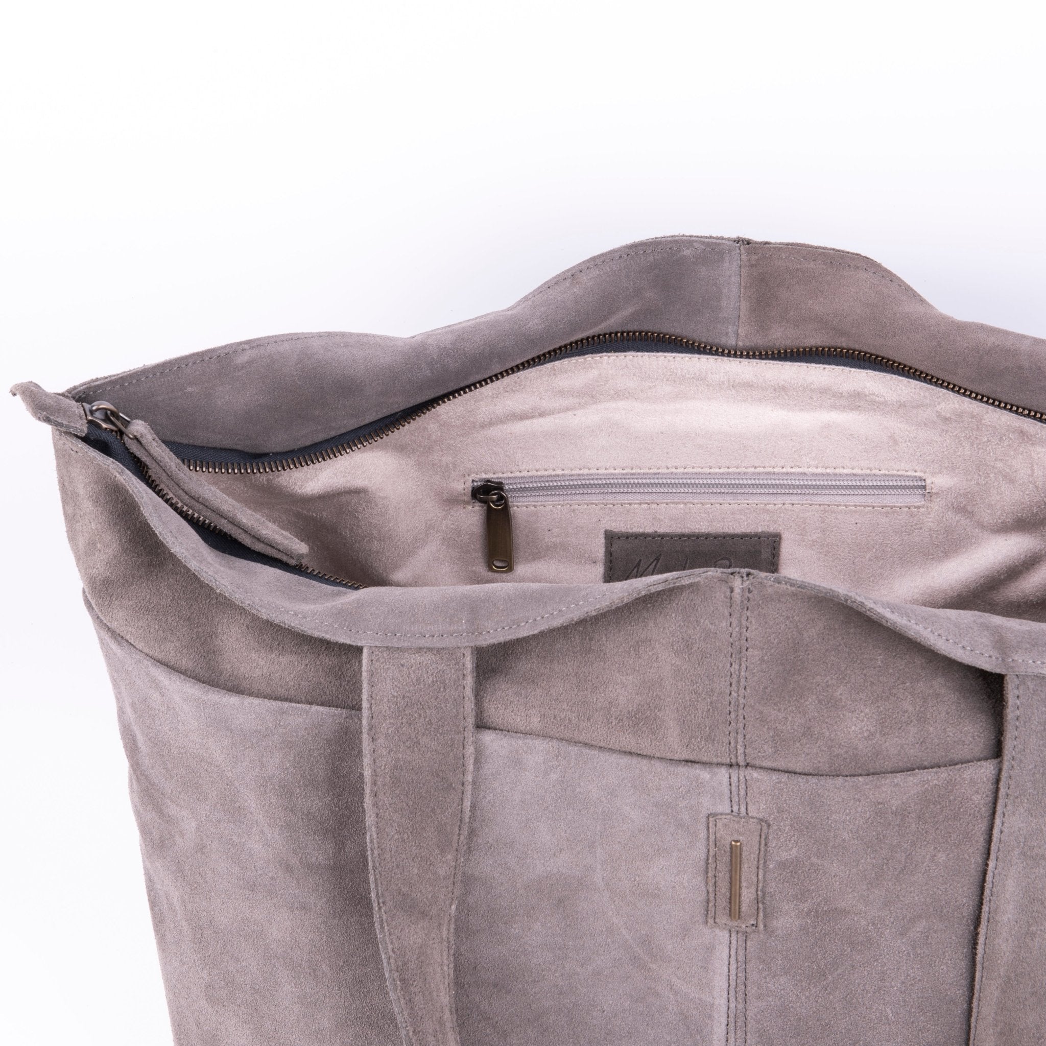 Summer camoscio dark grey - borsa shopping in pelle grigia - Marta Ray
