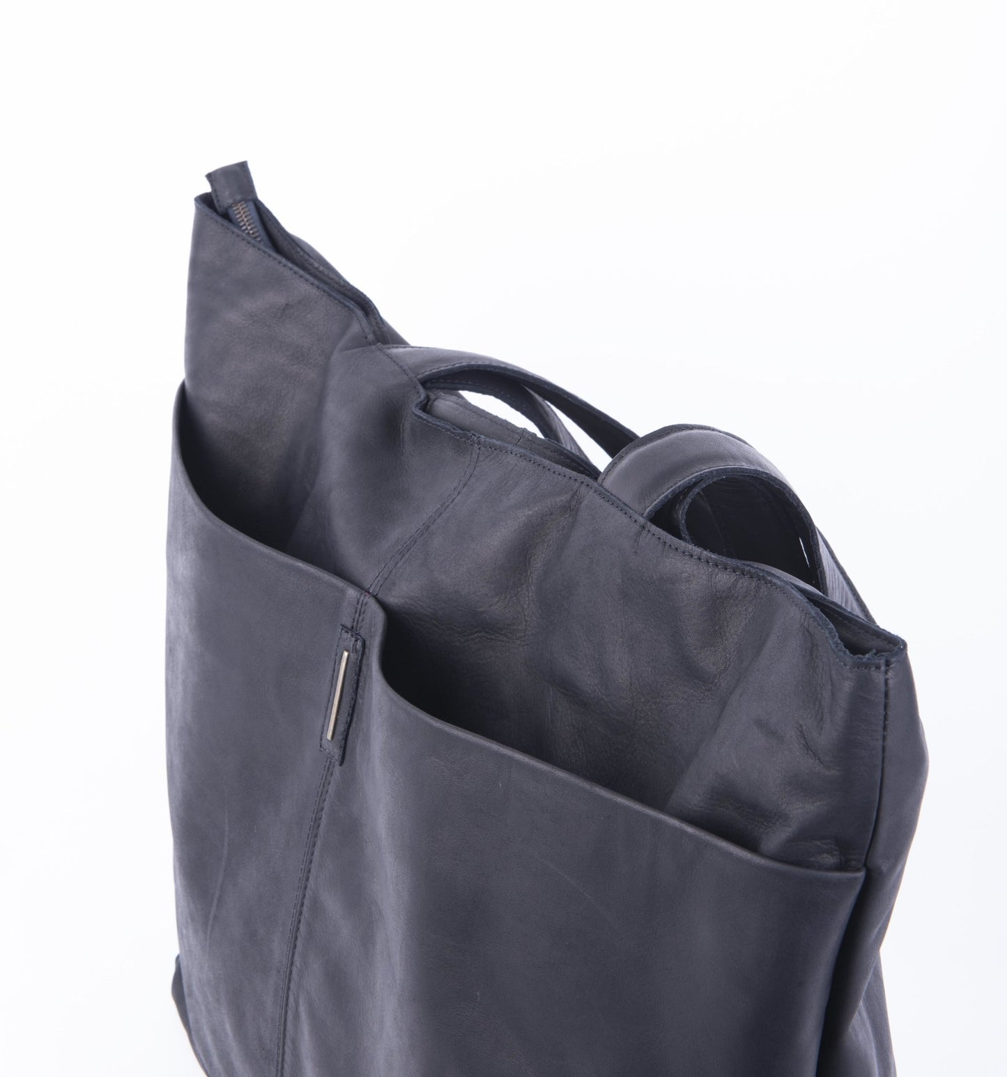 Summer cerato nero - borsa shopping in pelle nera - Marta Ray