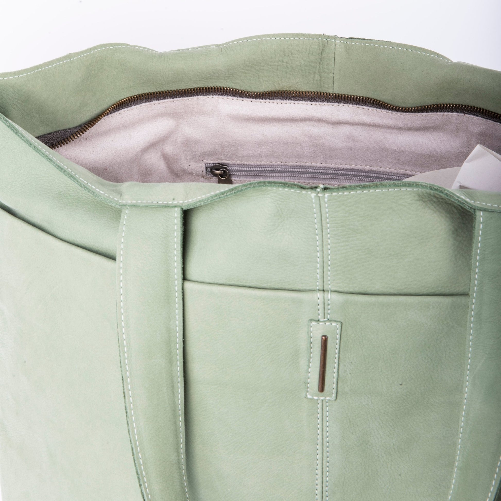 Summer long beach edera - borsa shopping in pelle verde - Marta Ray