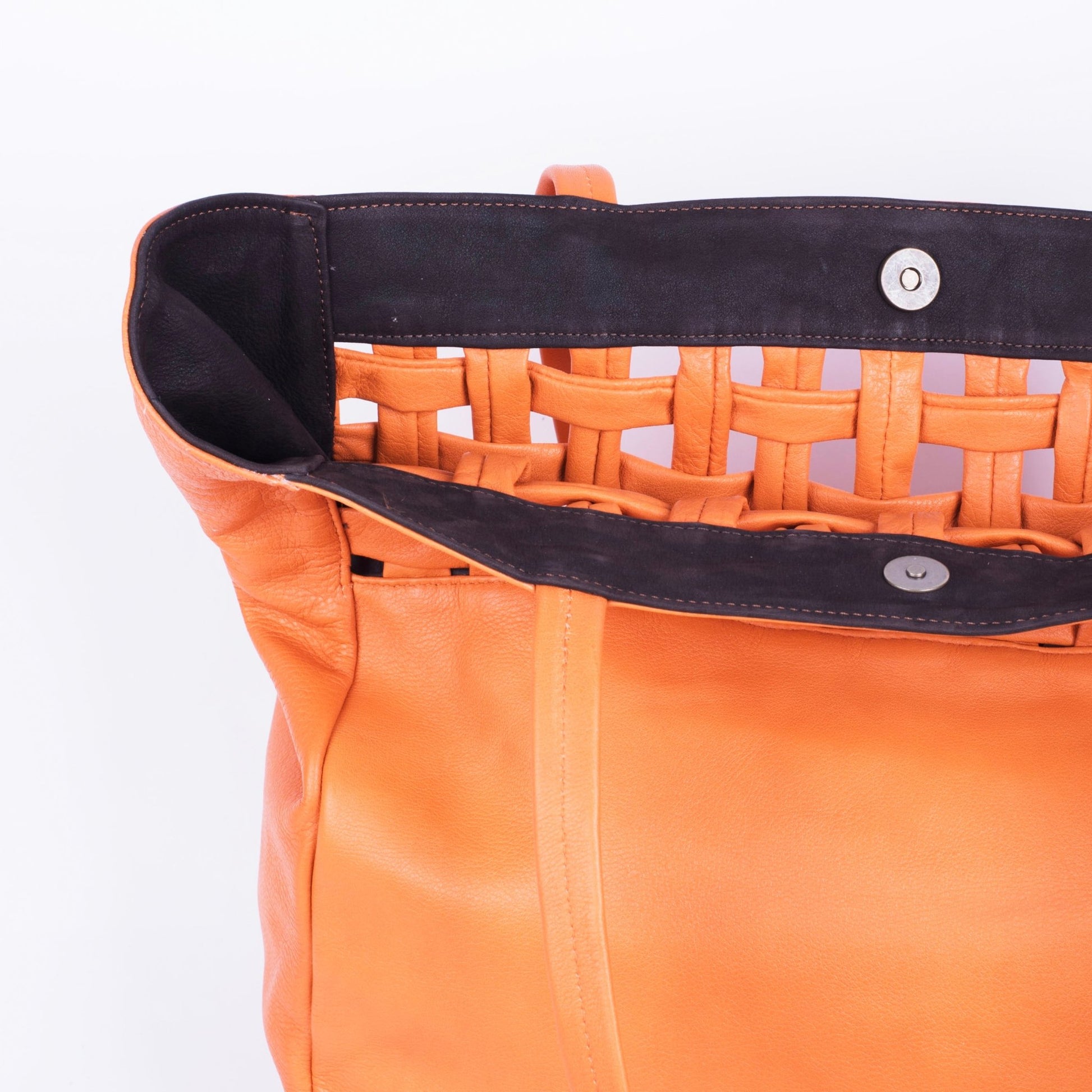 Tamami mousse arancio+ long beach testa di moro - borsa shopping in pelle arancione - Marta Ray