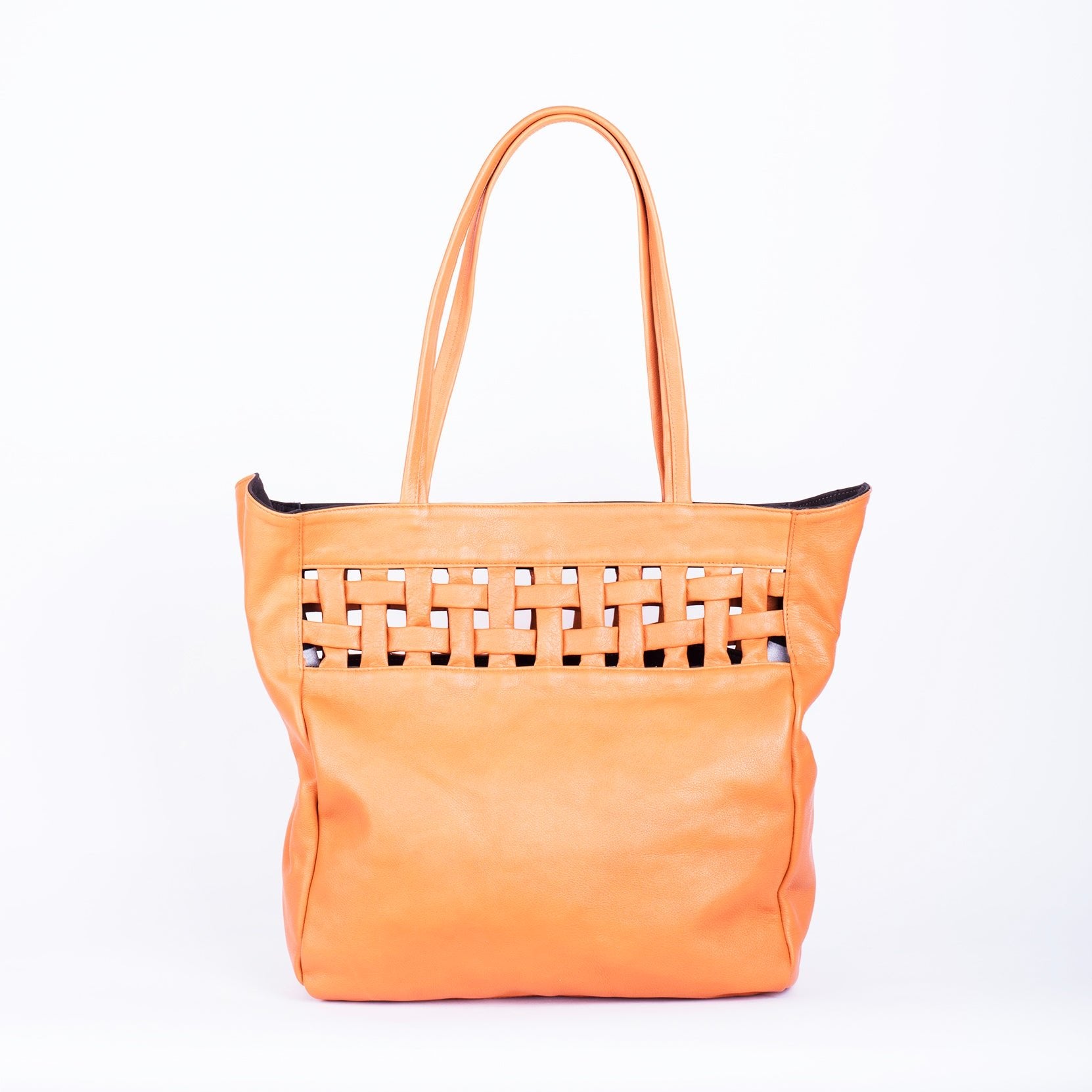 Tamami mousse arancio+ long beach testa di moro - borsa shopping in pelle arancione - Marta Ray
