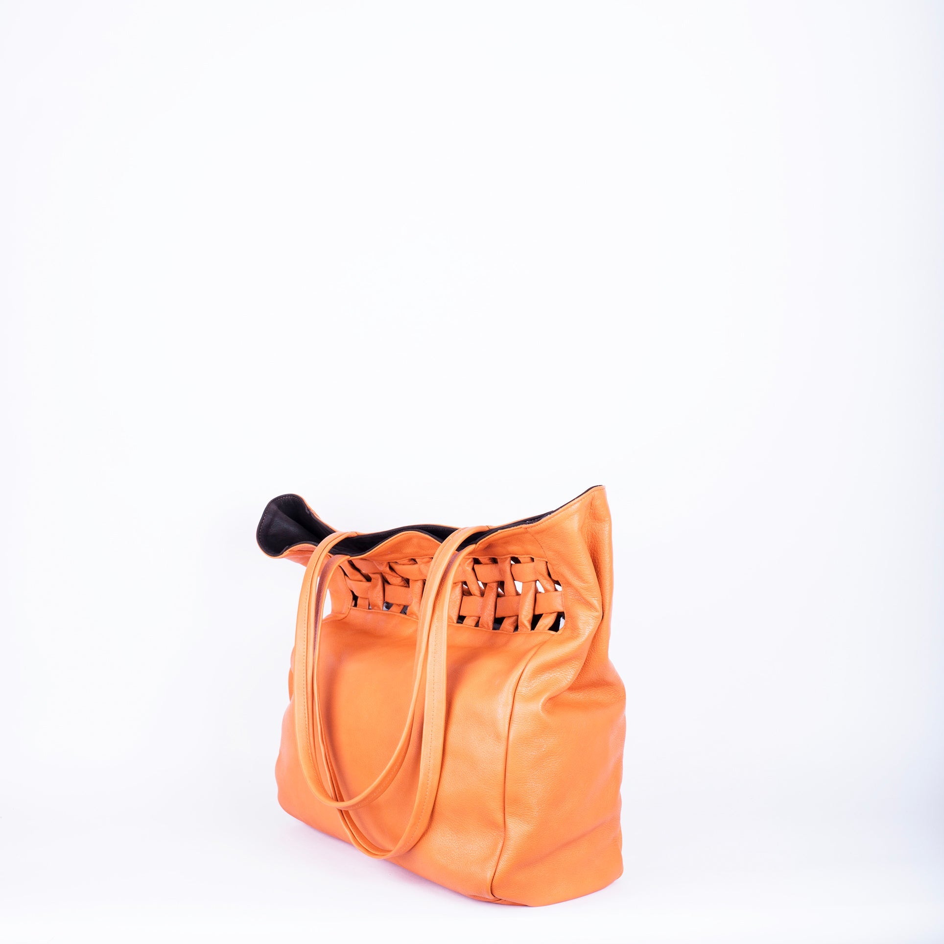 Tamami mousse arancio+ long beach testa di moro - borsa shopping in pelle arancione - Marta Ray