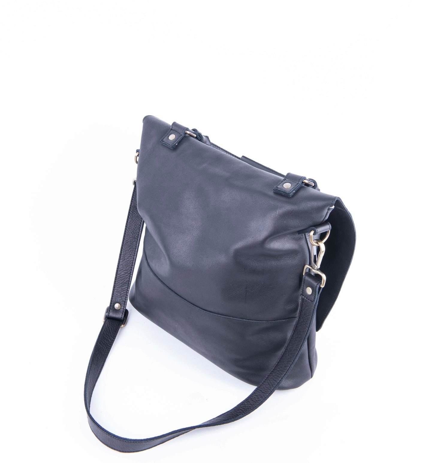 Tara mousse nero - borsa a tracolla in pelle nera - Marta Ray