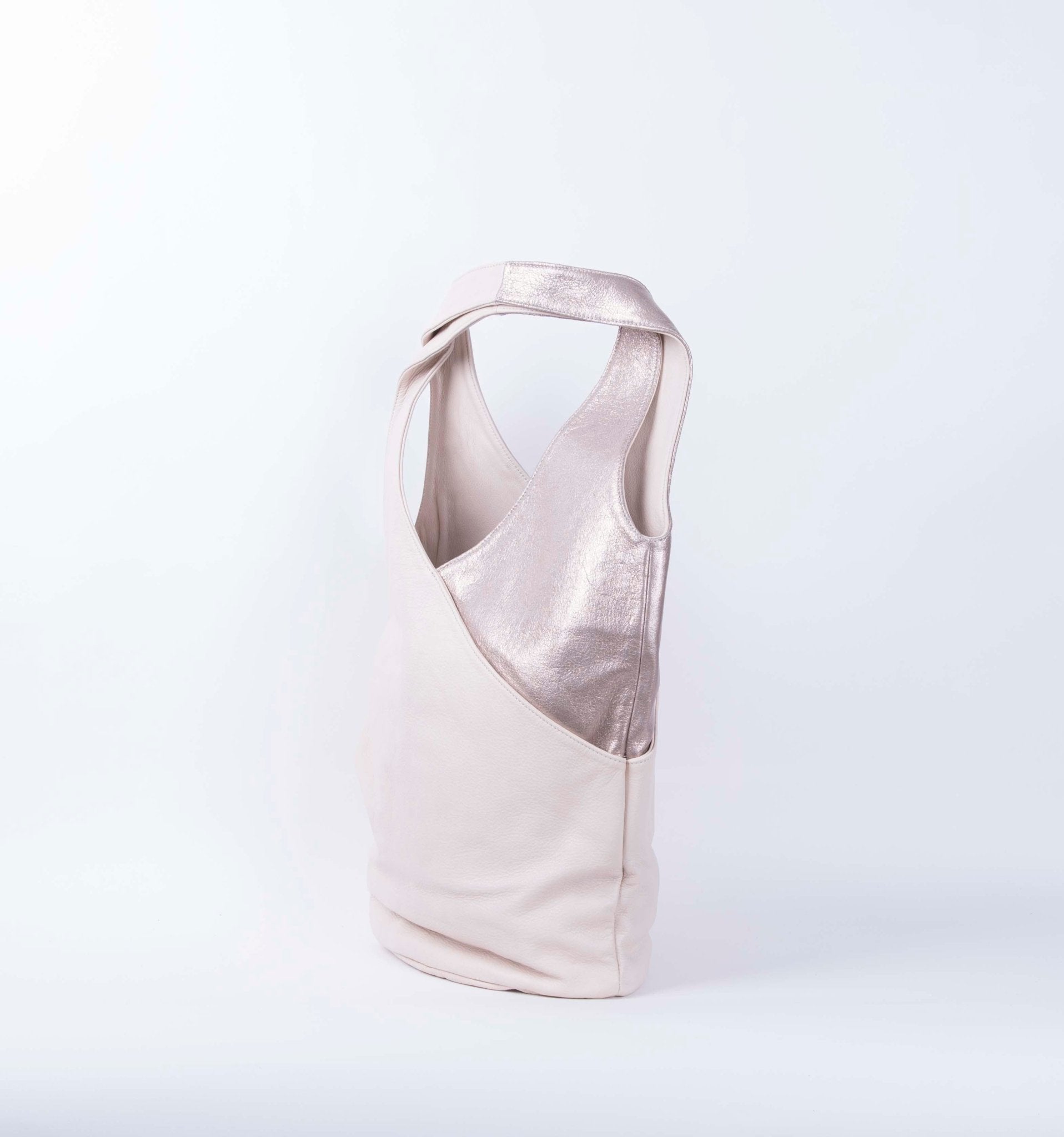 Terry mousse latte macchiato+laminato latte macchiato - borsa a spalla morbida in pelle bianca - Marta Ray