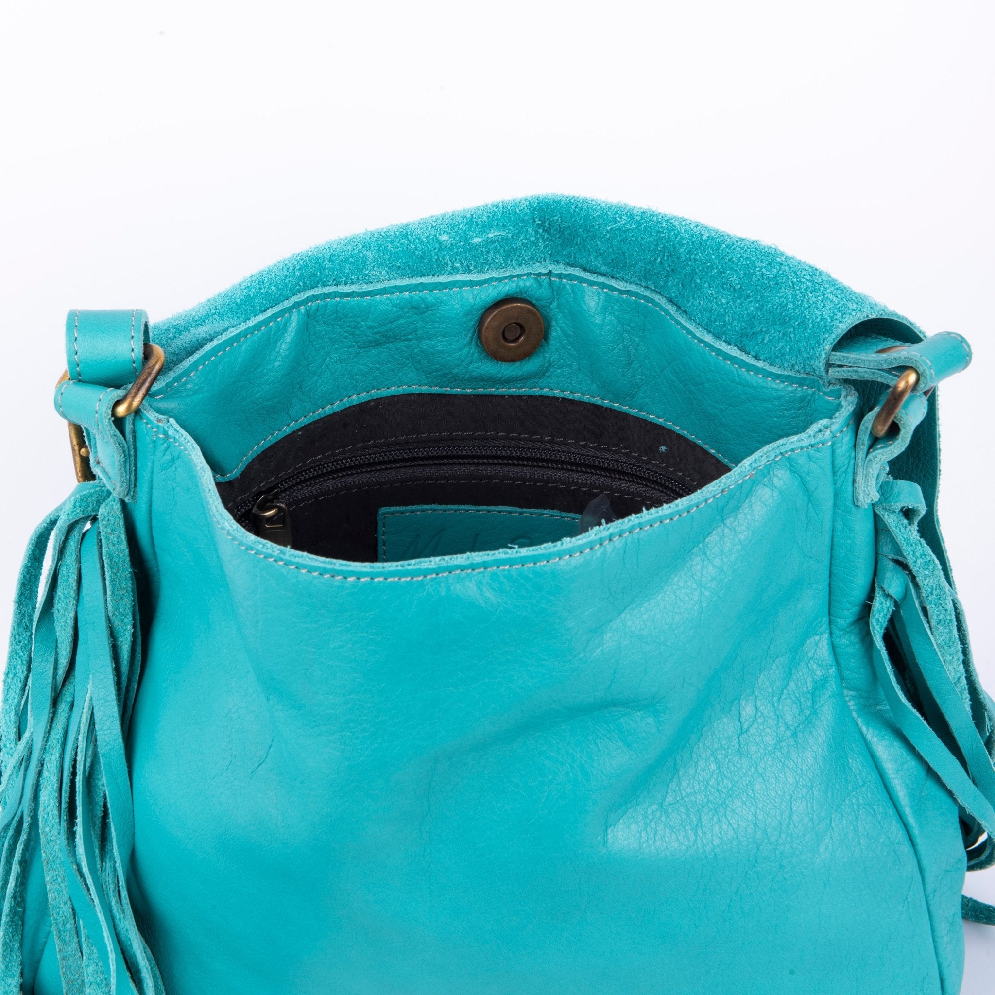 Thea mousse turchese - borsa a tracolla in pelle turchese - Marta Ray