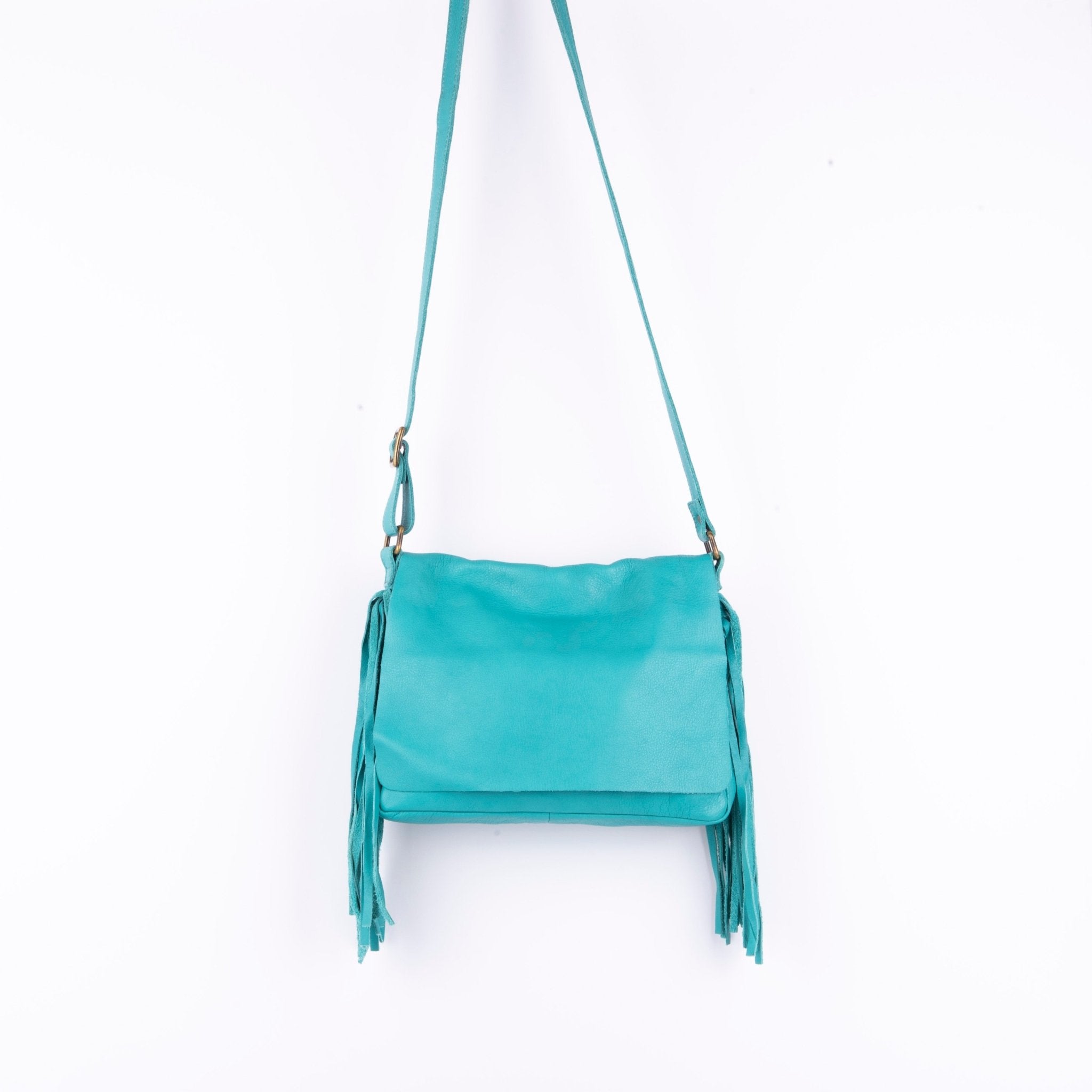 Thea mousse turchese - borsa a tracolla in pelle turchese - Marta Ray