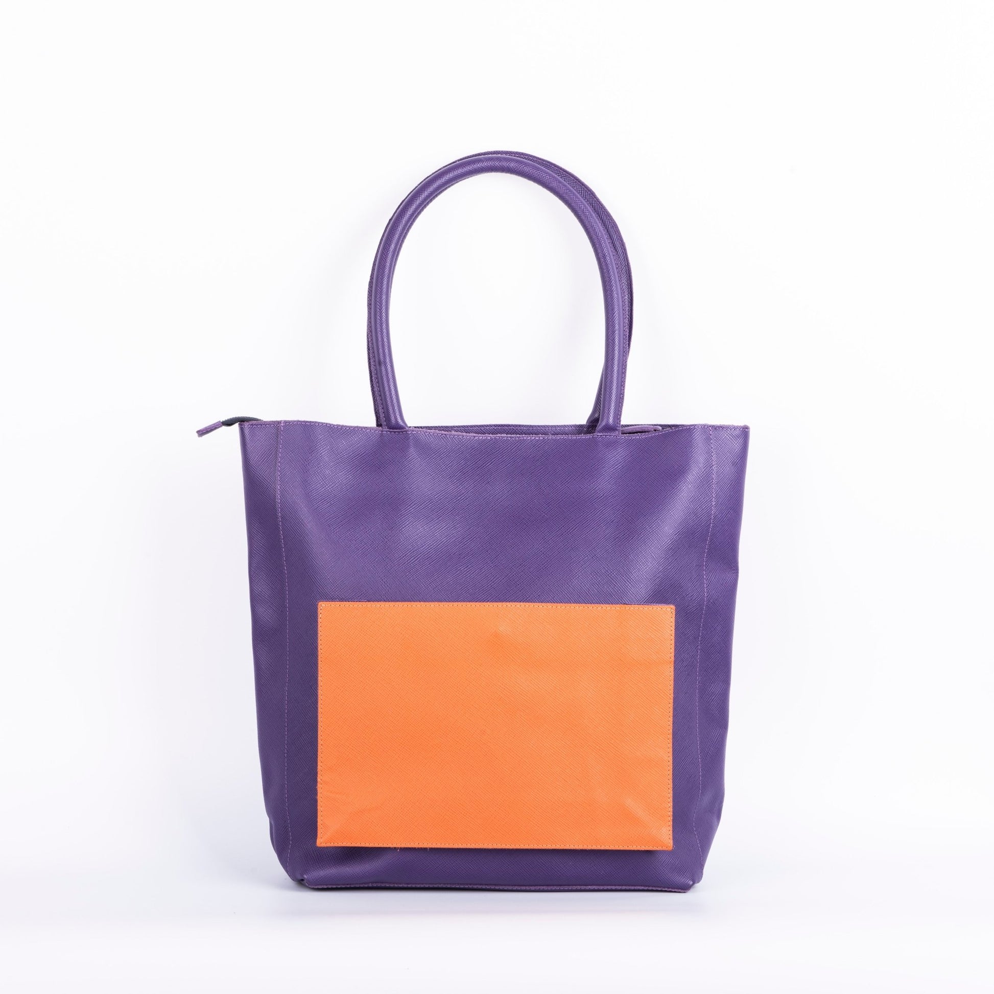 Thelma saffiano viola/arancio - borsa a spalla pelle viola/arancio - Marta Ray