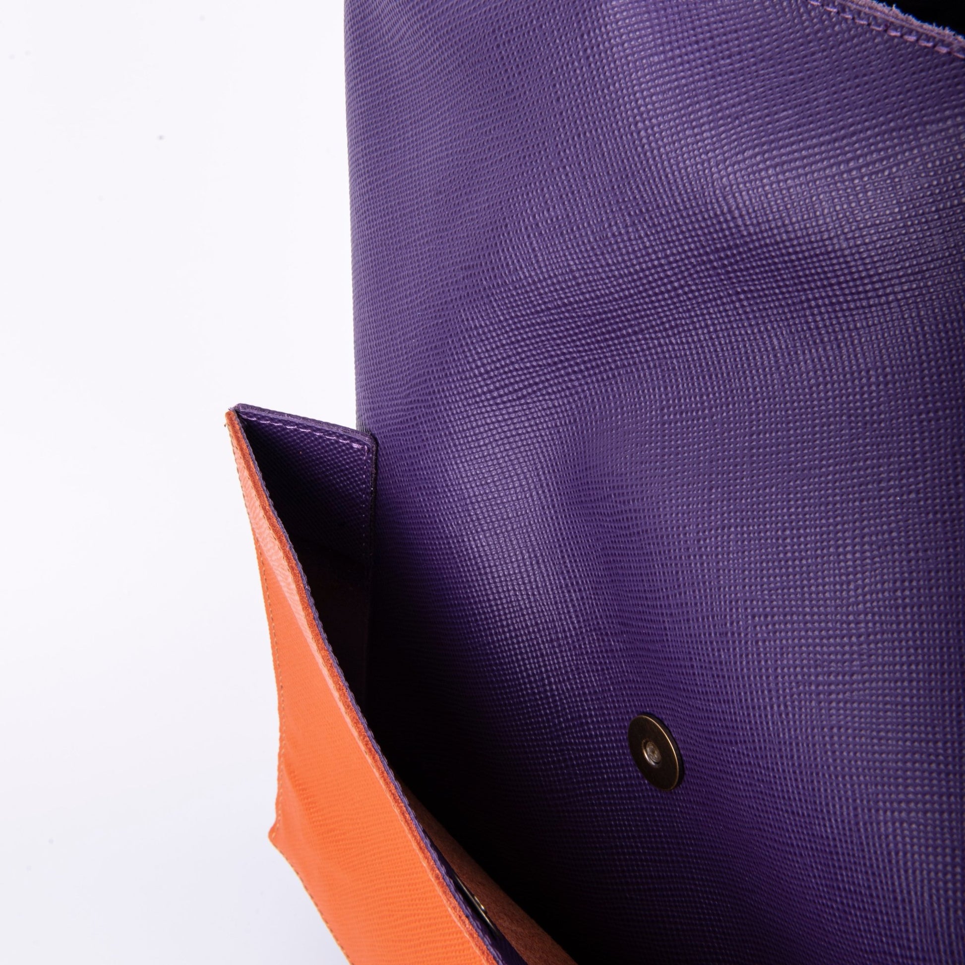 Thelma saffiano viola/arancio - borsa a spalla pelle viola/arancio - Marta Ray