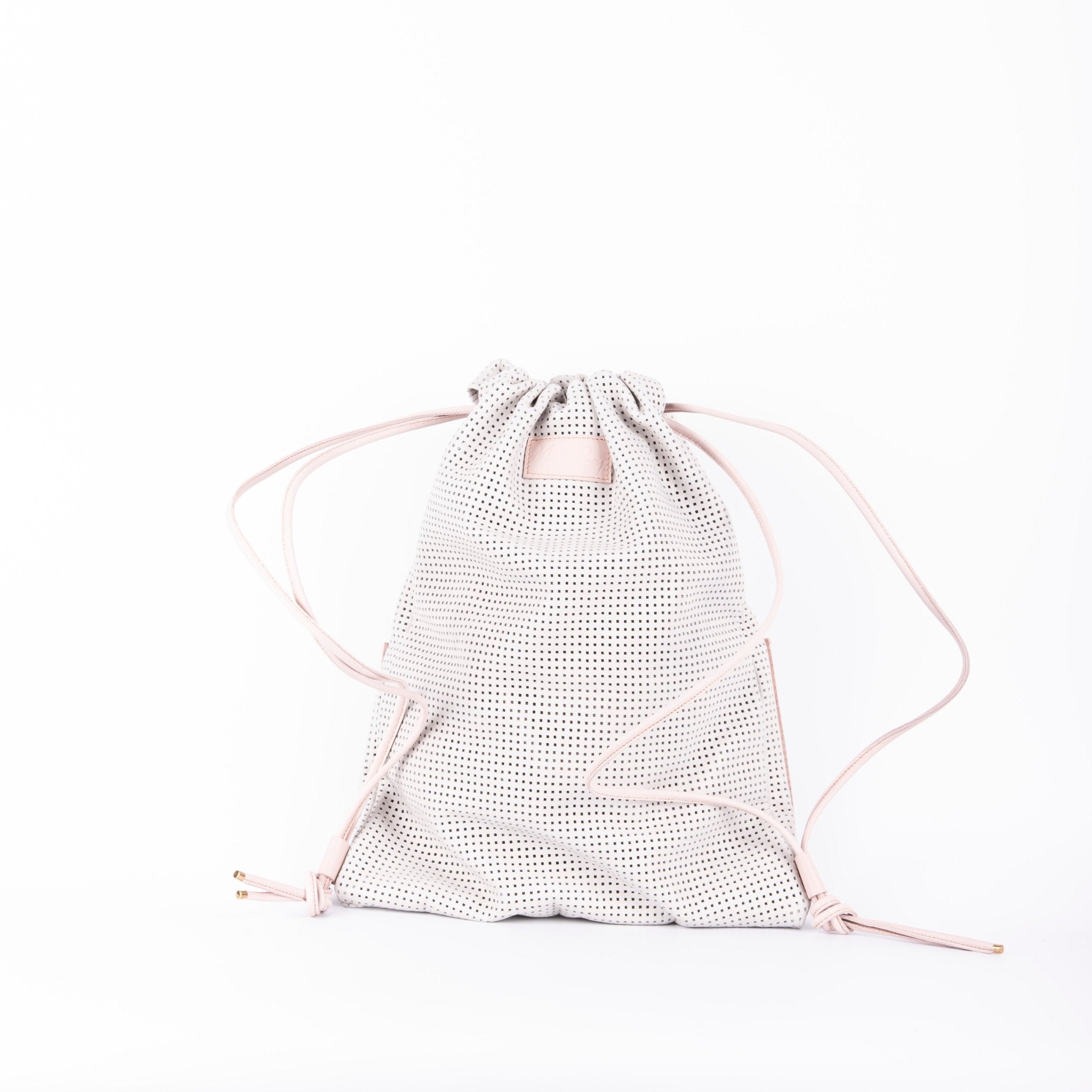 Tiago ovale bianco + cuoio nude - Marta Ray