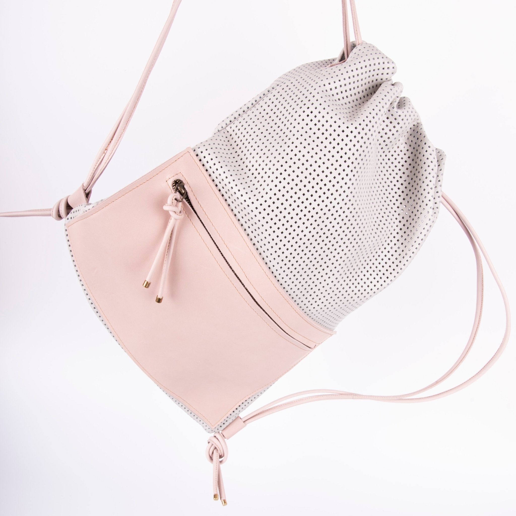 Tiago ovale bianco + cuoio nude - Marta Ray