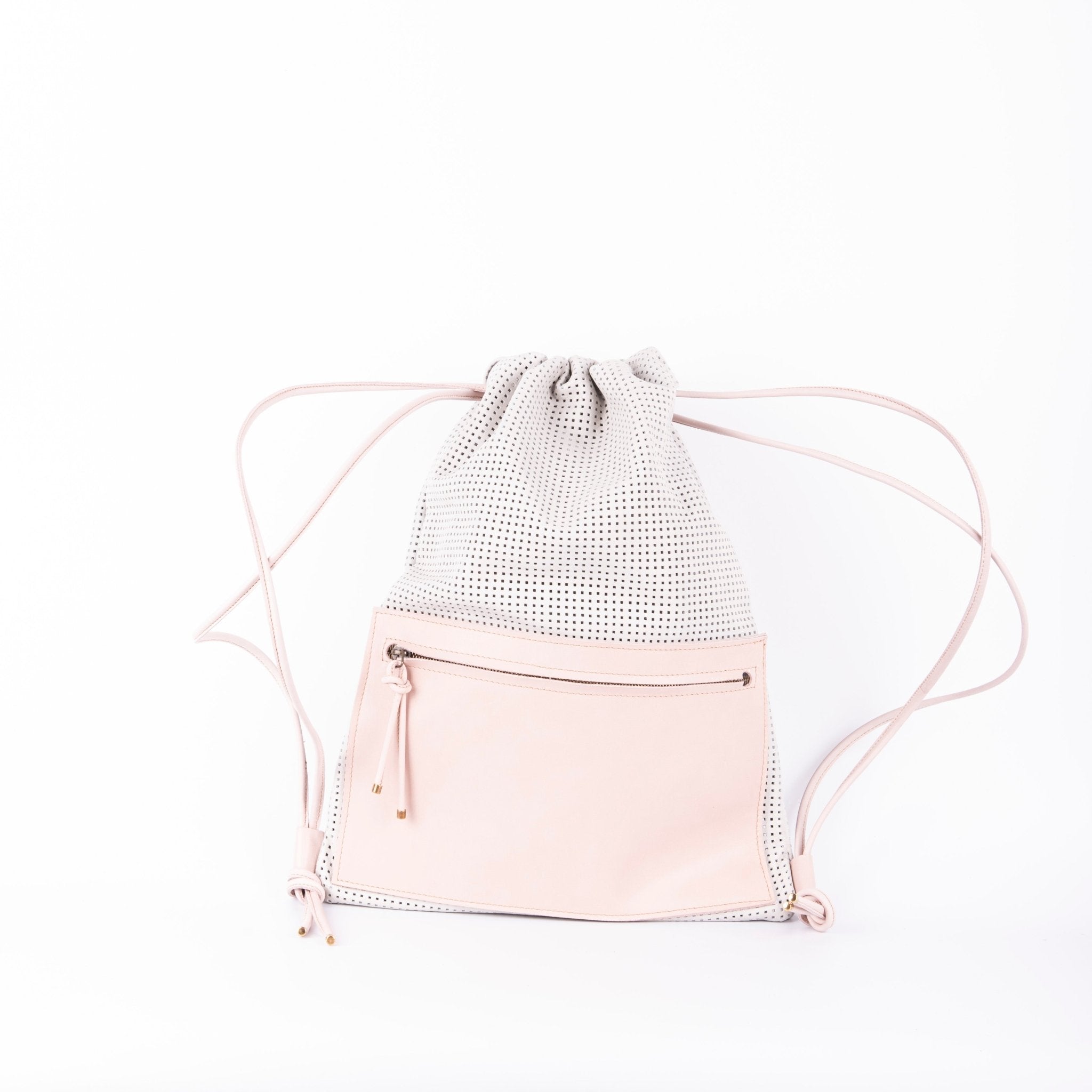 Tiago ovale bianco + cuoio nude - Marta Ray