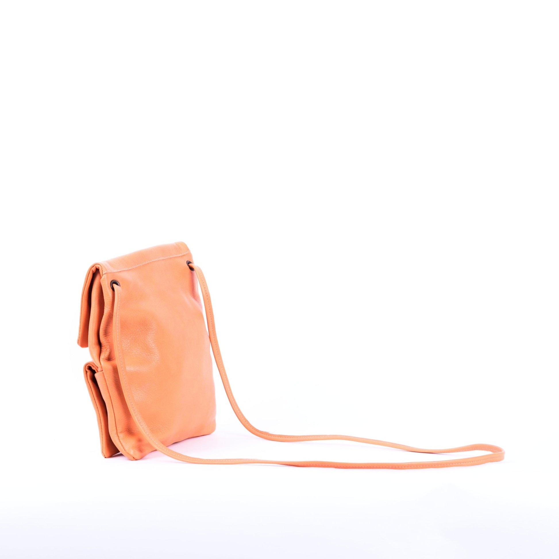 Tina mousse arancio - borsa a tracolla in pelle con tasca arancione - Marta Ray
