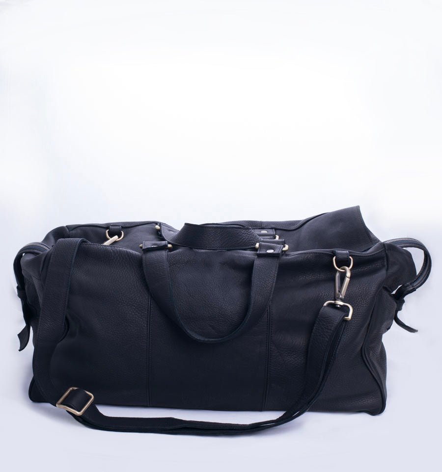 Travel martellato nero - borsone in pelle nera - Marta Ray