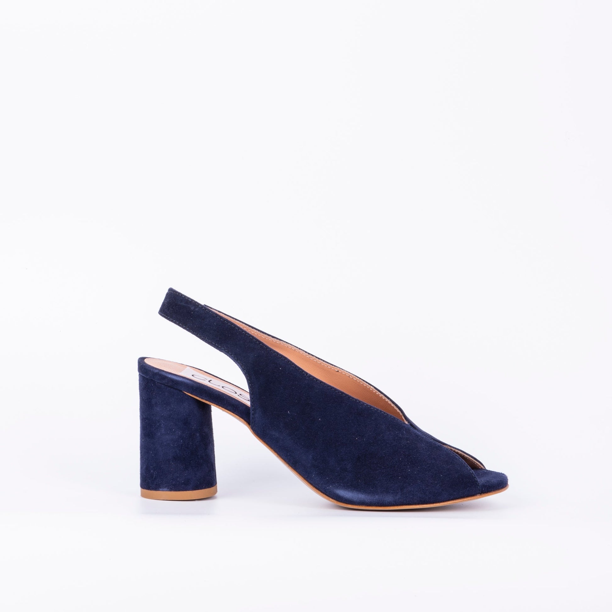 Valeria camoscio blu - sandalo spuntato in pelle blu - Marta Ray