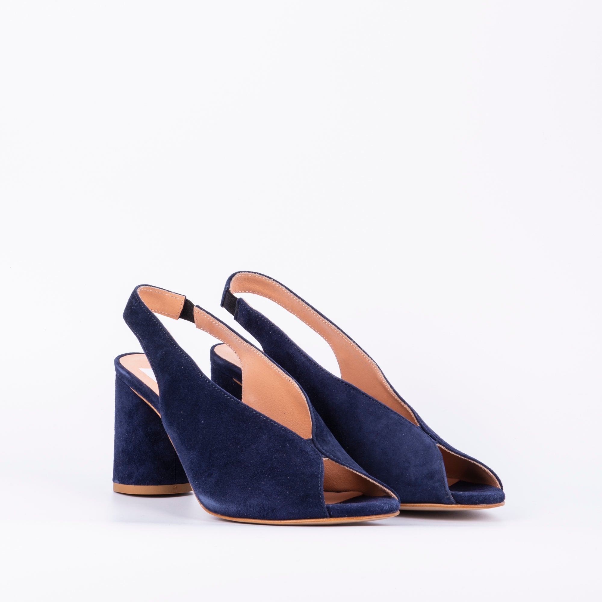 Valeria camoscio blu - sandalo spuntato in pelle blu - Marta Ray
