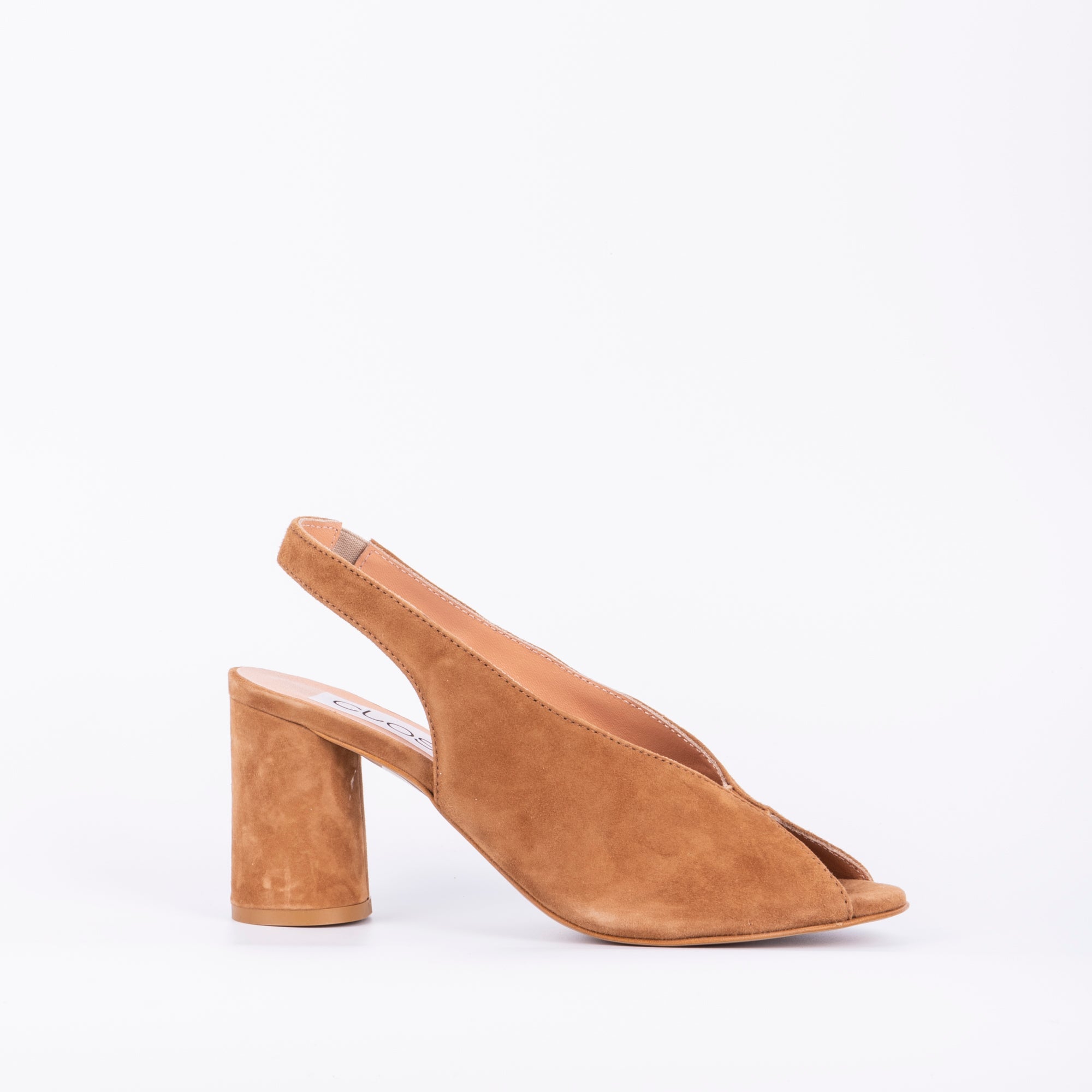 Valeria camoscio cuoio - sandalo spuntato in pelle beige - Marta Ray