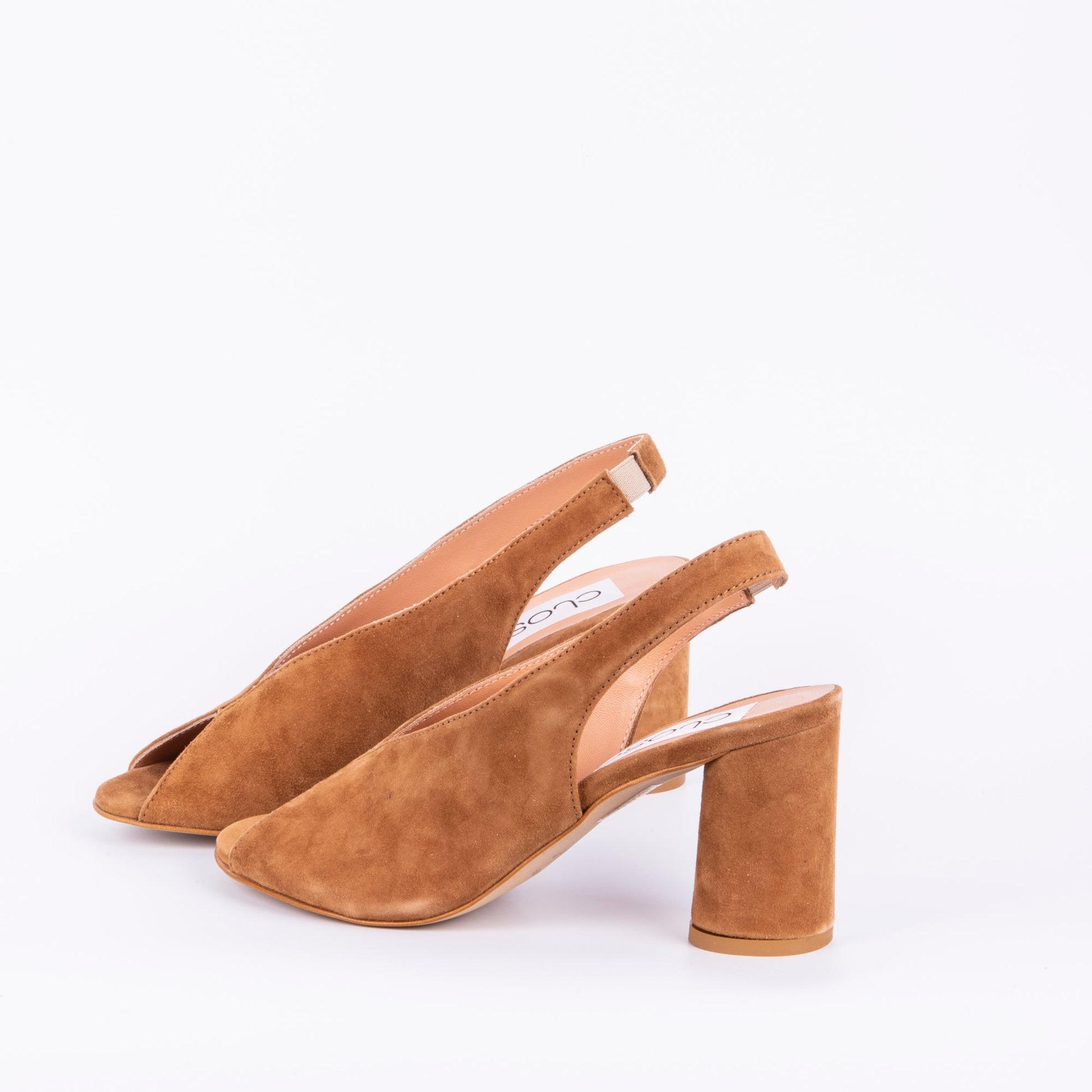 Valeria camoscio cuoio - sandalo spuntato in pelle beige - Marta Ray