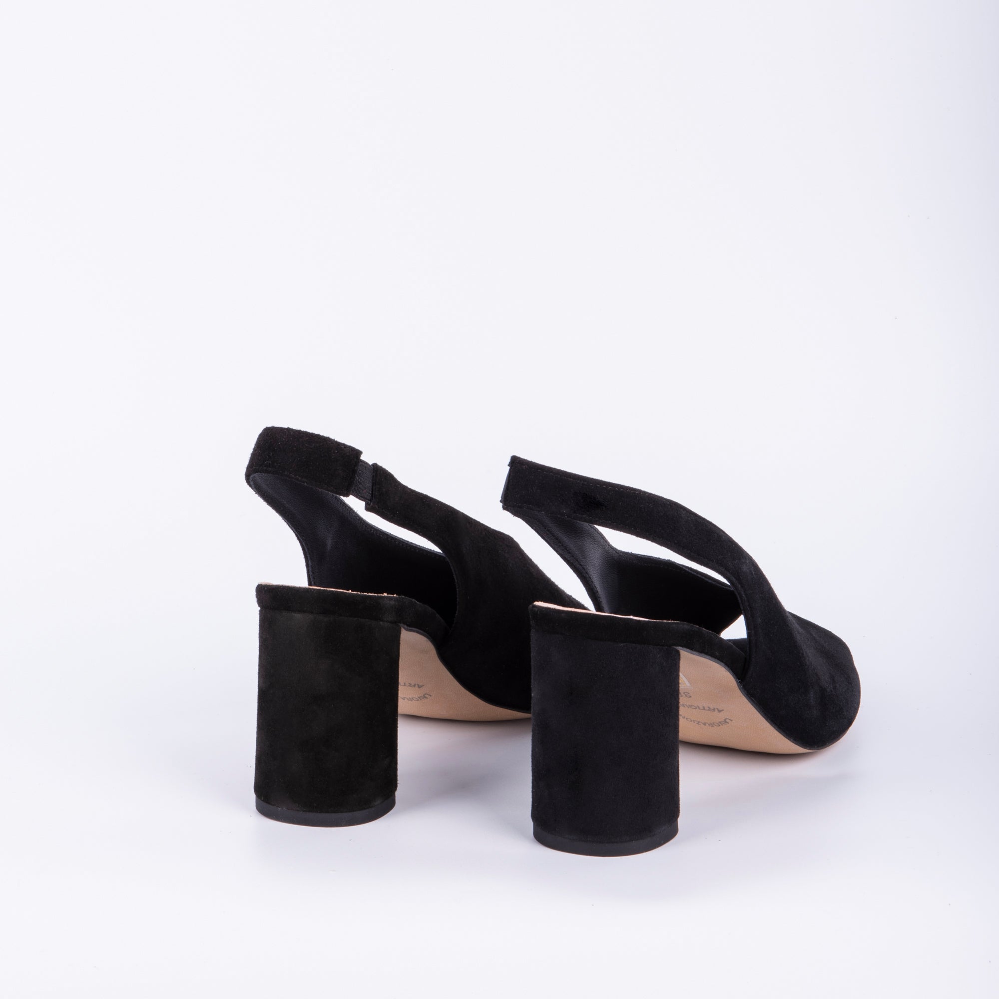 Valeria camoscio nero - sandalo spuntato in pelle nera - Marta Ray