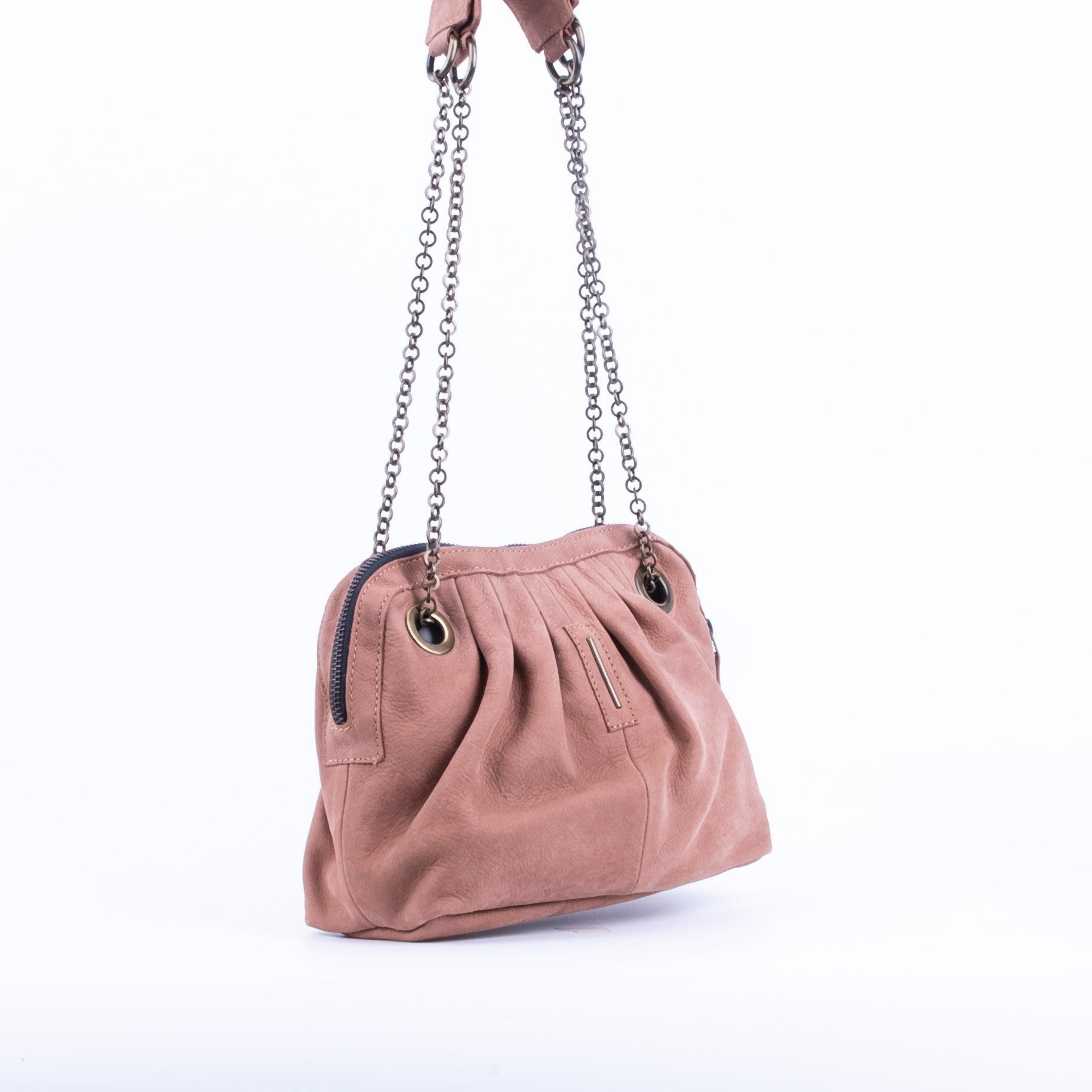 Vicky long beach cammeo - borsa piccola a tracolla in pelle rosa con zip - Marta Ray