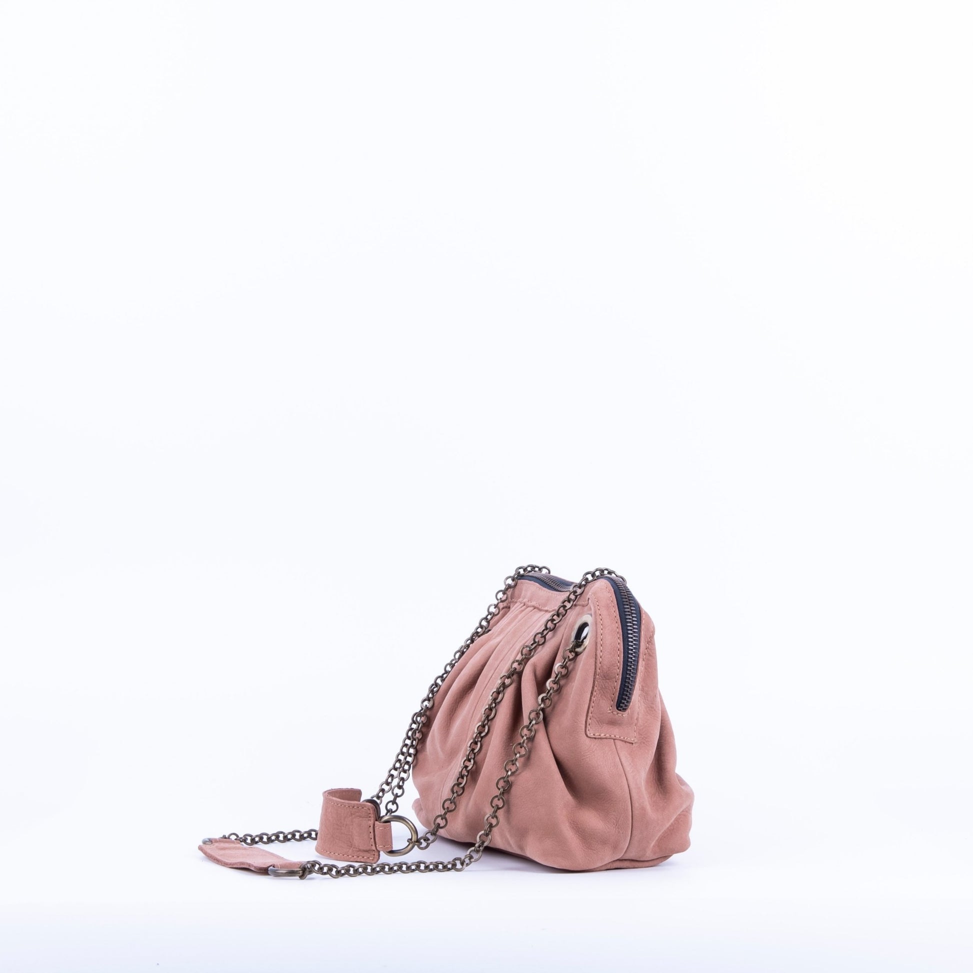 Vicky long beach cammeo - borsa piccola a tracolla in pelle rosa con zip - Marta Ray