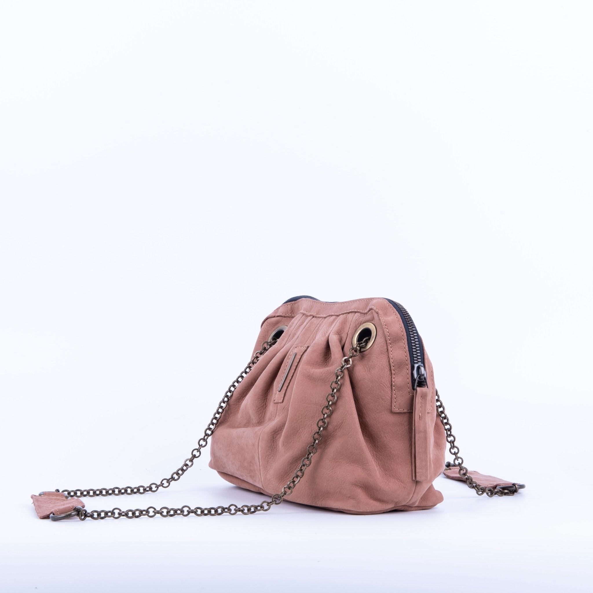 Vicky long beach cammeo - borsa piccola a tracolla in pelle rosa con zip - Marta Ray