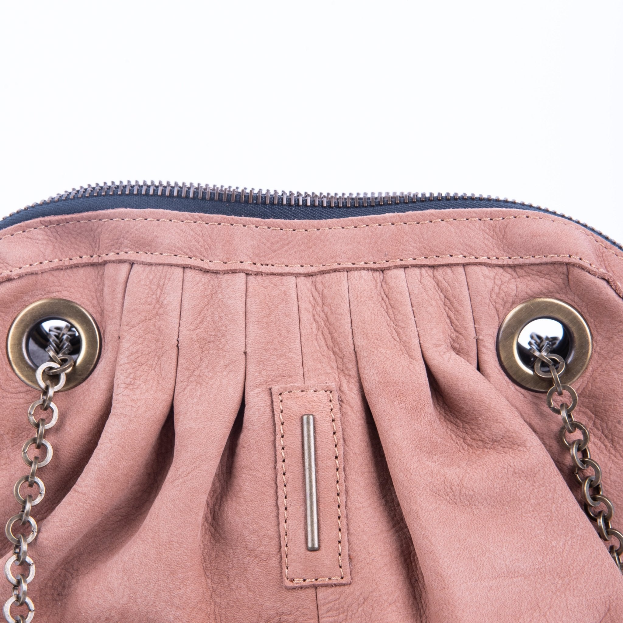 Vicky long beach cammeo - borsa piccola a tracolla in pelle rosa con zip - Marta Ray