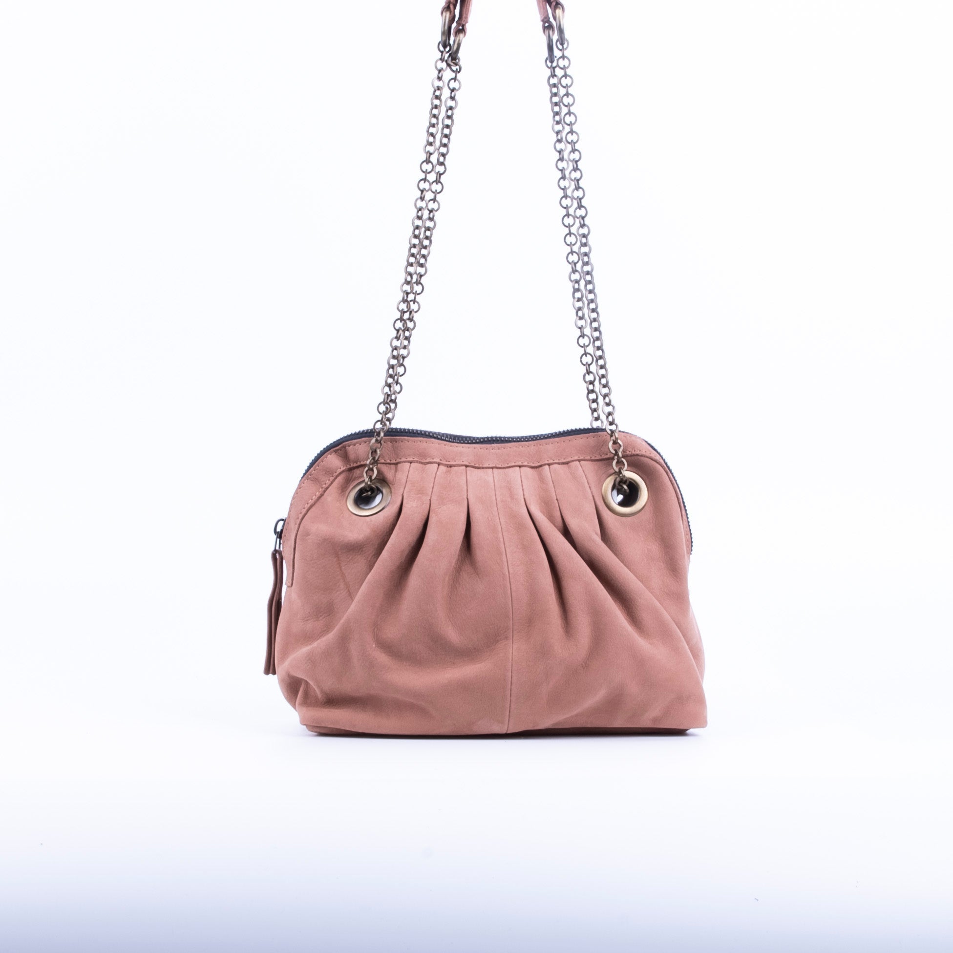 Vicky long beach cammeo - borsa piccola a tracolla in pelle rosa con zip - Marta Ray