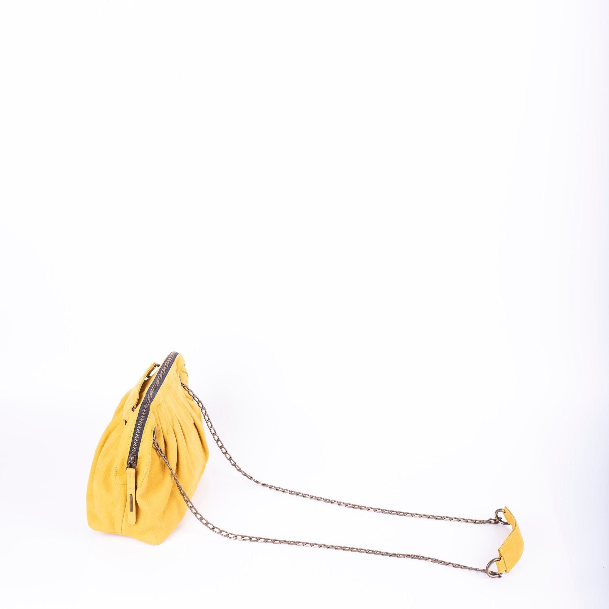 Vicky long beach zafferano - pochette in pelle gialla - Marta Ray