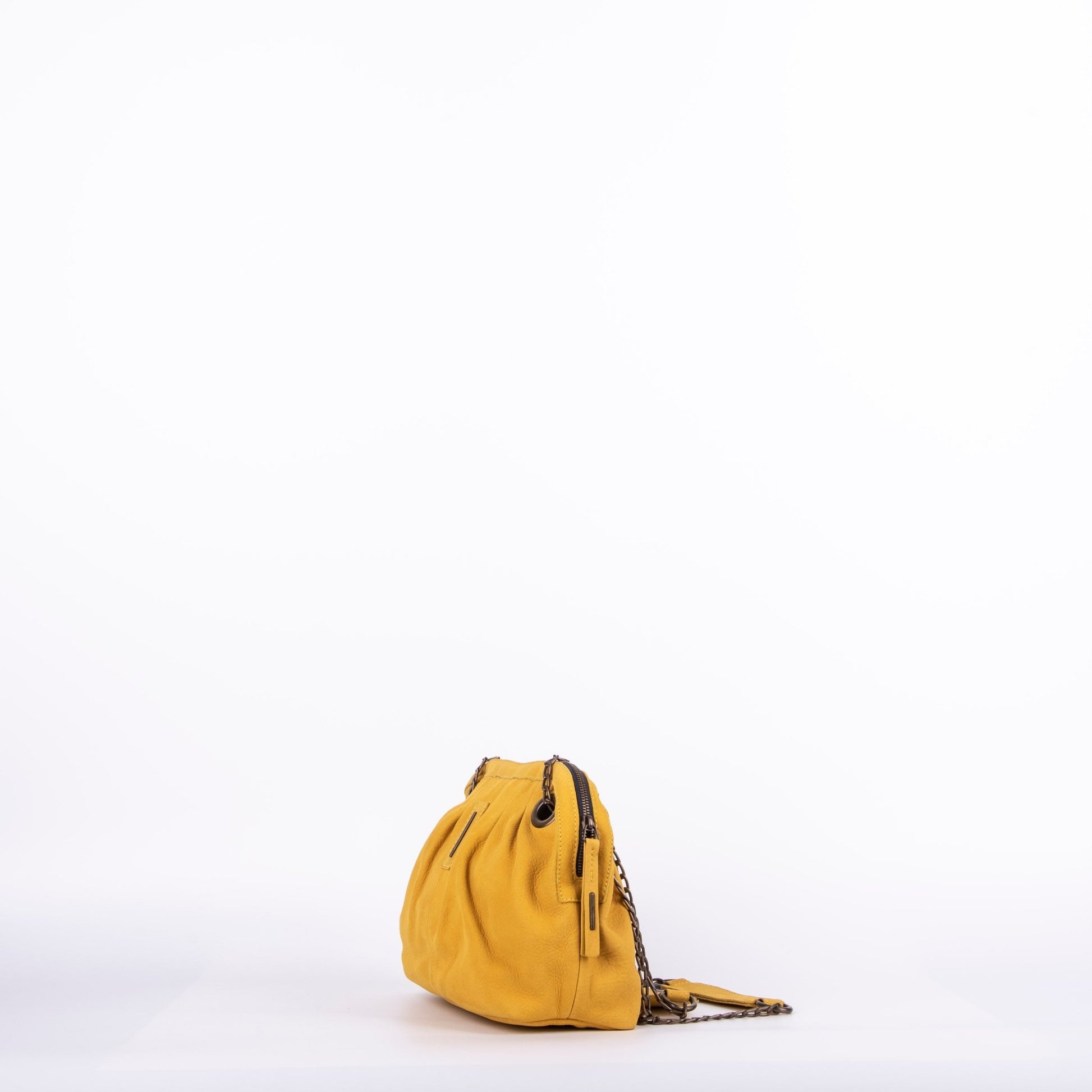 Vicky long beach zafferano - pochette in pelle gialla - Marta Ray