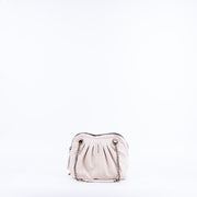 Vicky mousse latte macchiato - borsa piccola a tracolla in pelle bianca con zip - Marta Ray