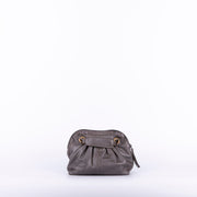 vicky mousse perlato smog silver - borsa piccola a tracolla in pelle argentata con zip - Marta Ray