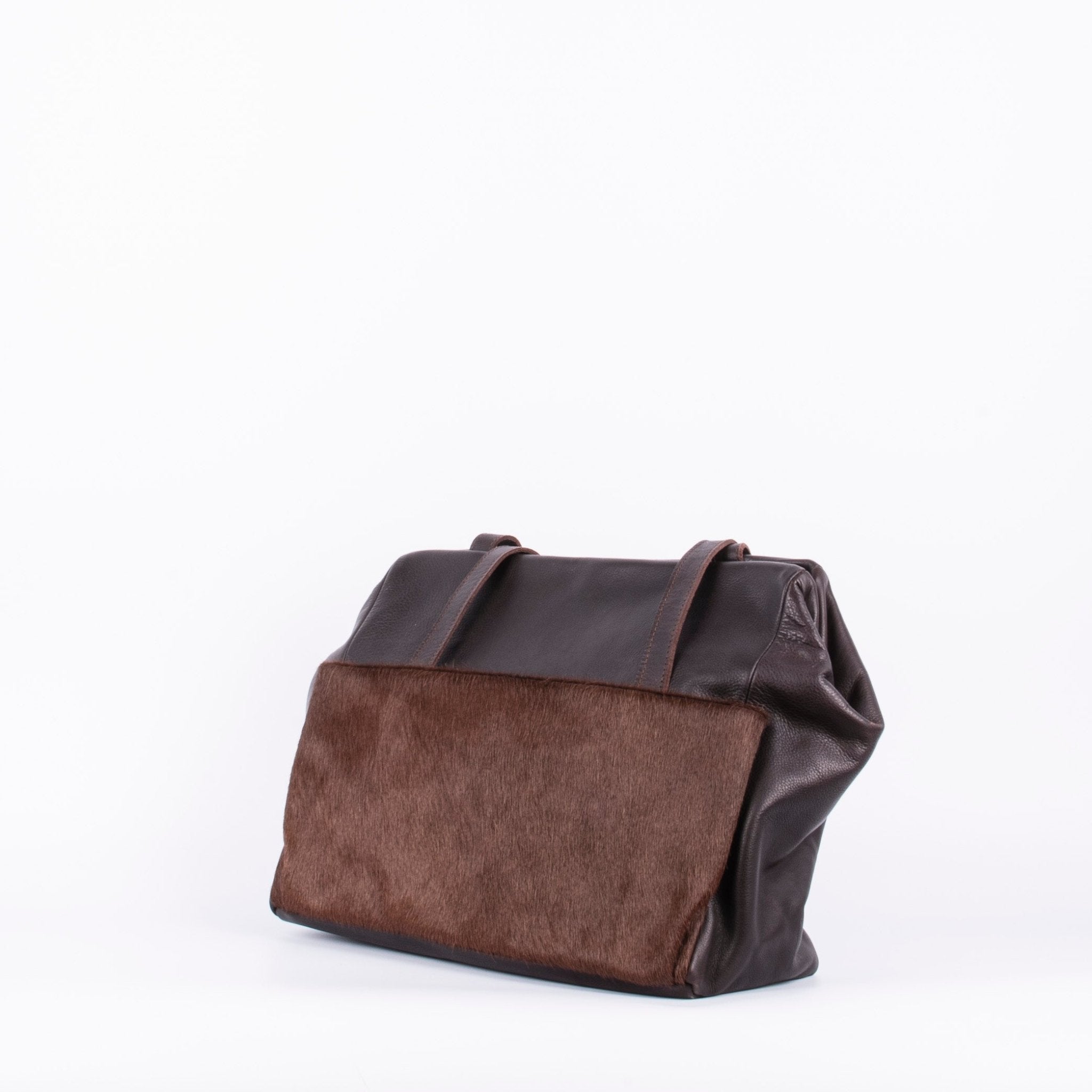 Viola mousse cavallino cioccolato - borsa a spalla in pelle marrone - Marta Ray
