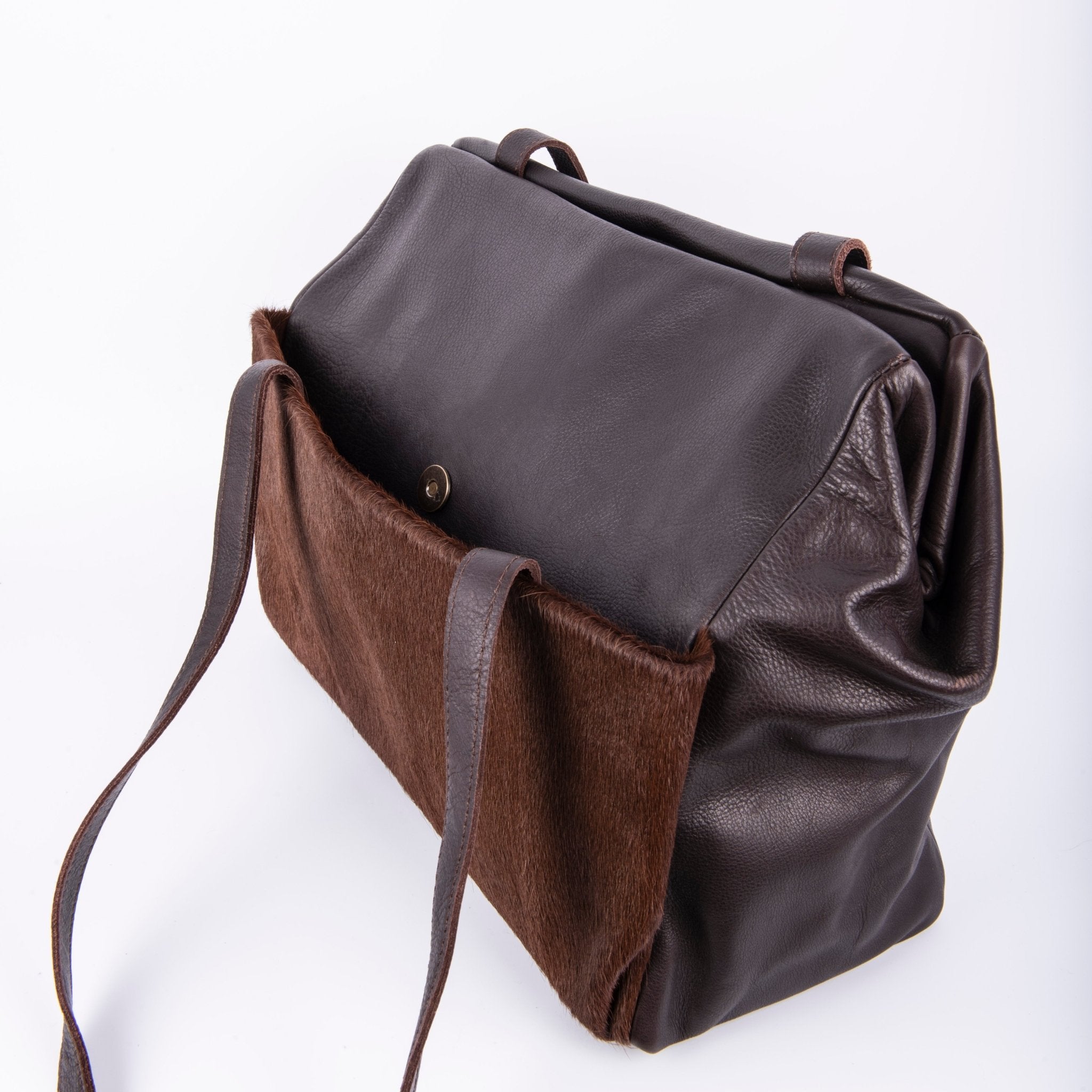 Viola mousse cavallino cioccolato - borsa a spalla in pelle marrone - Marta Ray