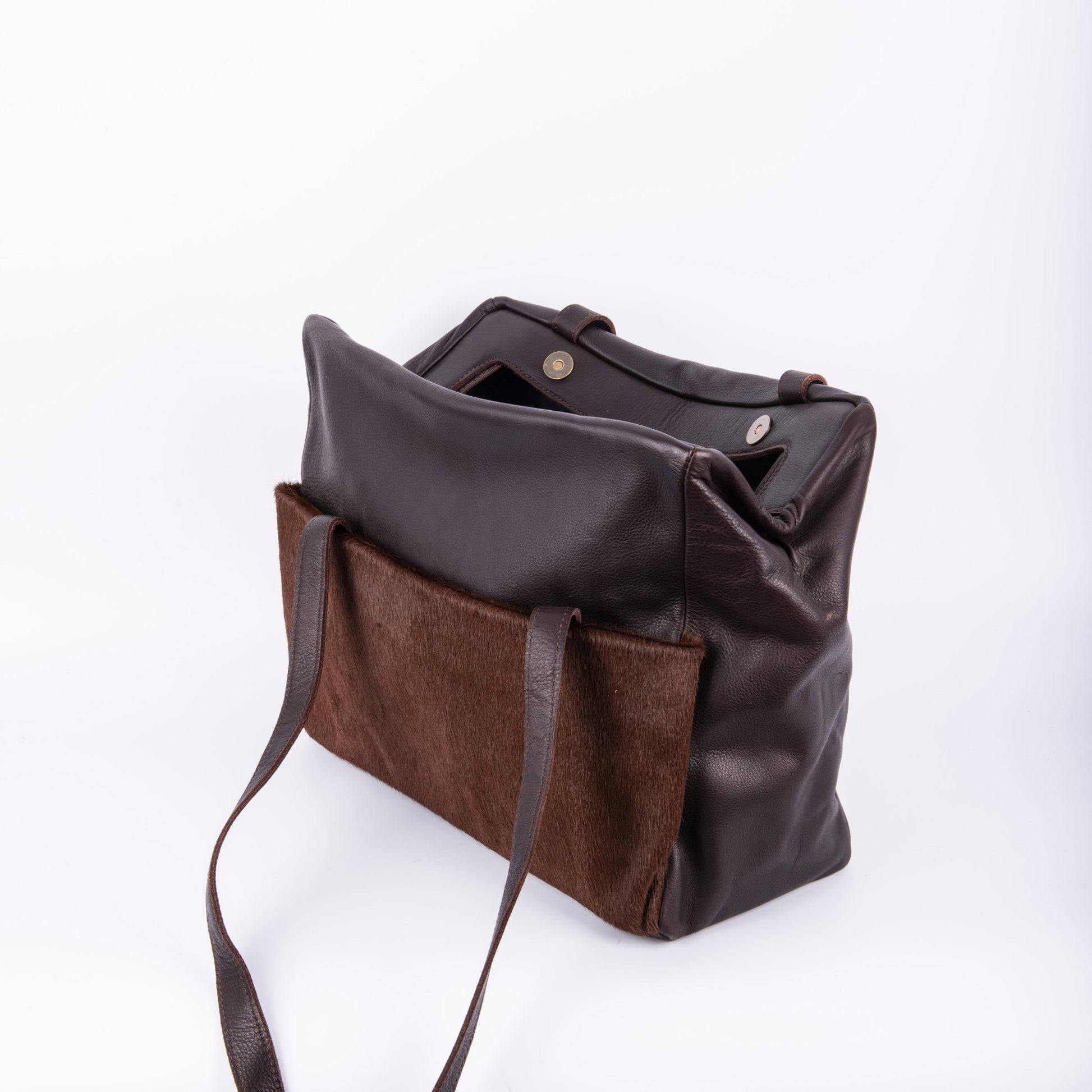 Viola mousse cavallino cioccolato - borsa a spalla in pelle marrone - Marta Ray