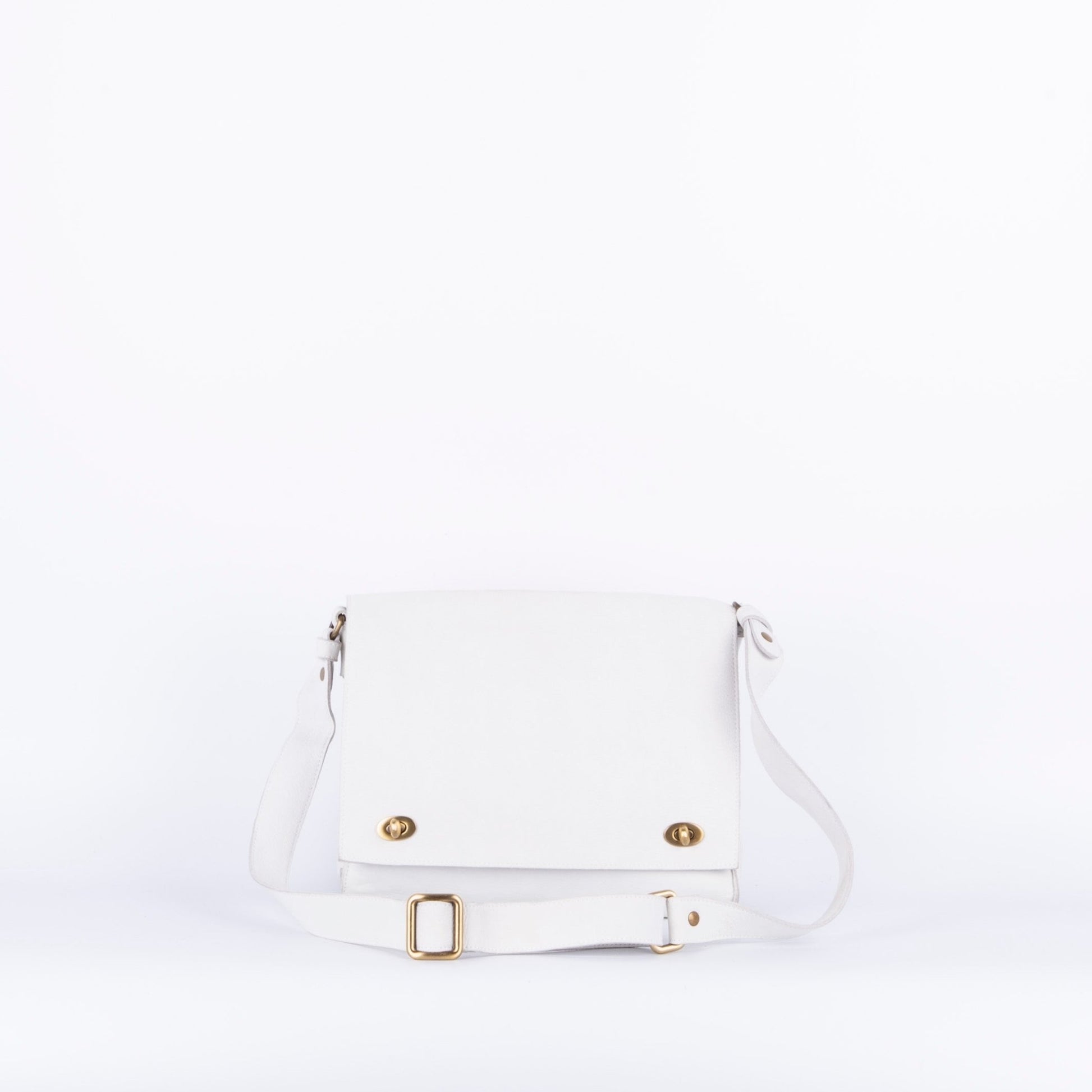 Virginia long beach bianco ottico - borsa a spalla e tracolla in pelle bianca - Marta Ray