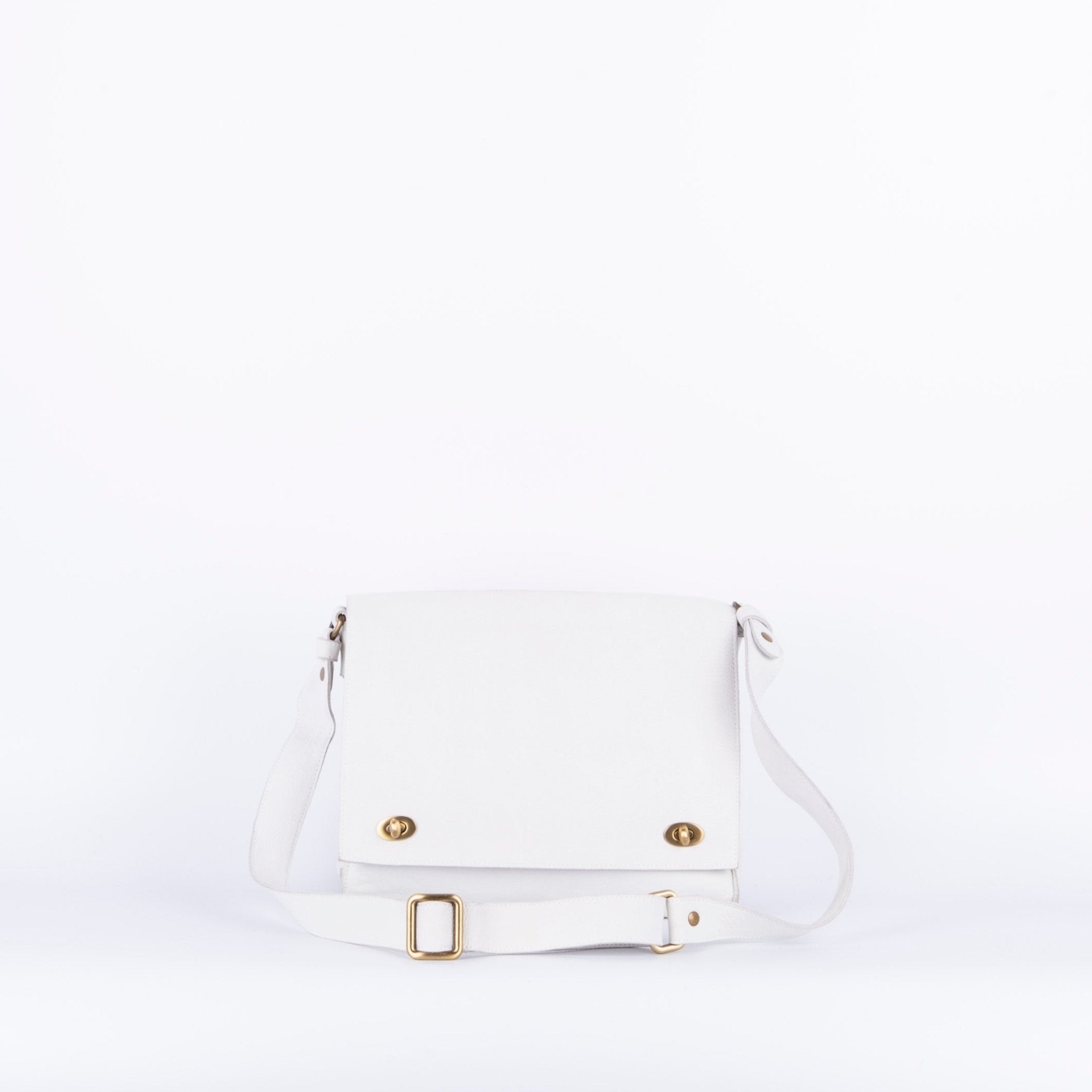 Virginia long beach bianco ottico - borsa a spalla e tracolla in pelle bianca - Marta Ray